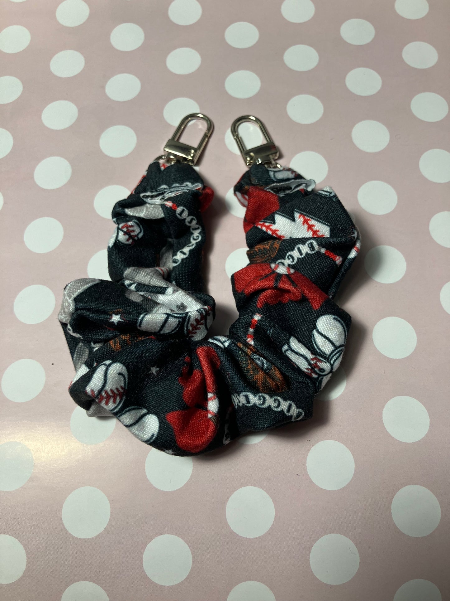 Baseball scrunchie phone holder