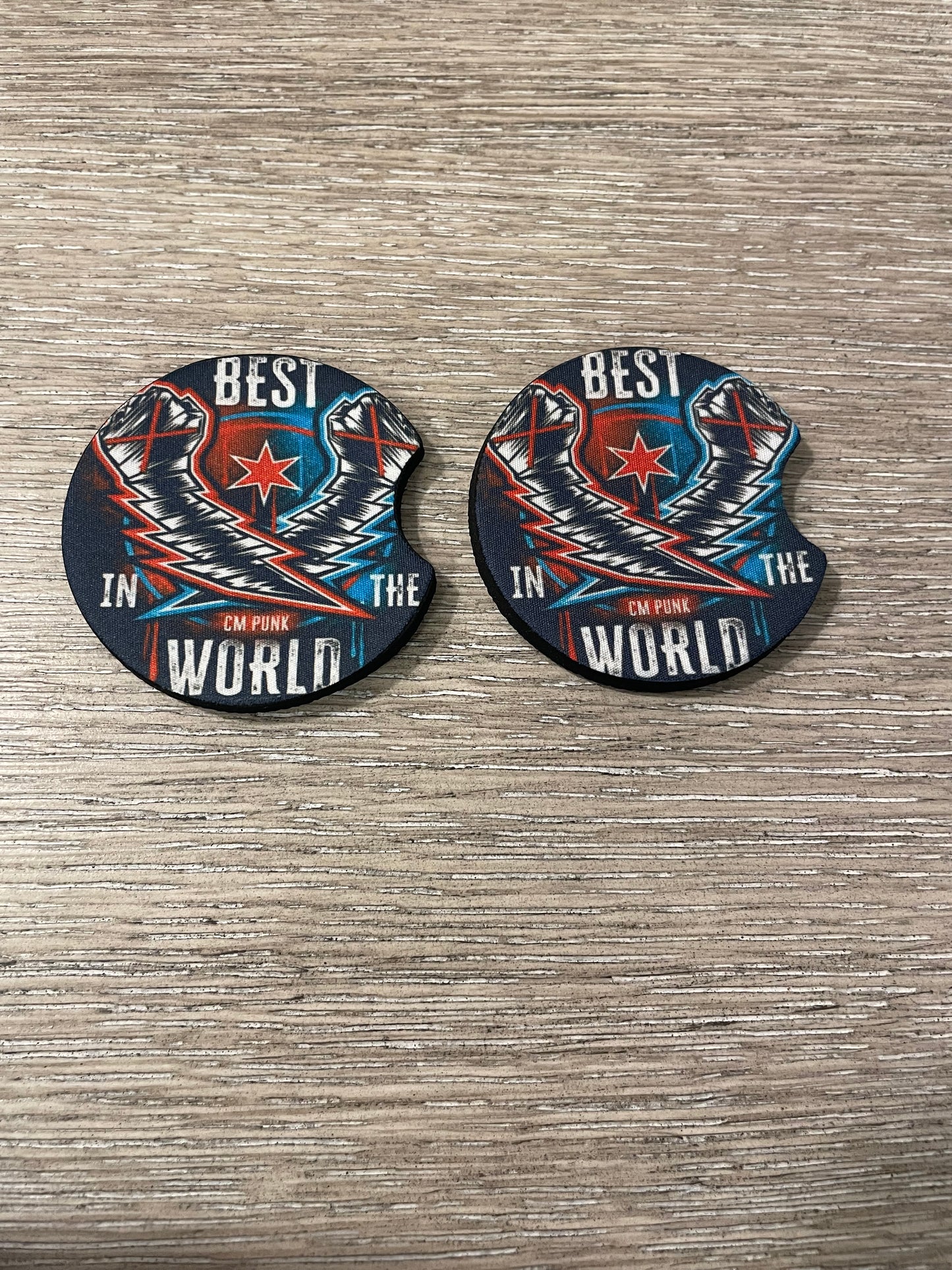 CM car coasters
