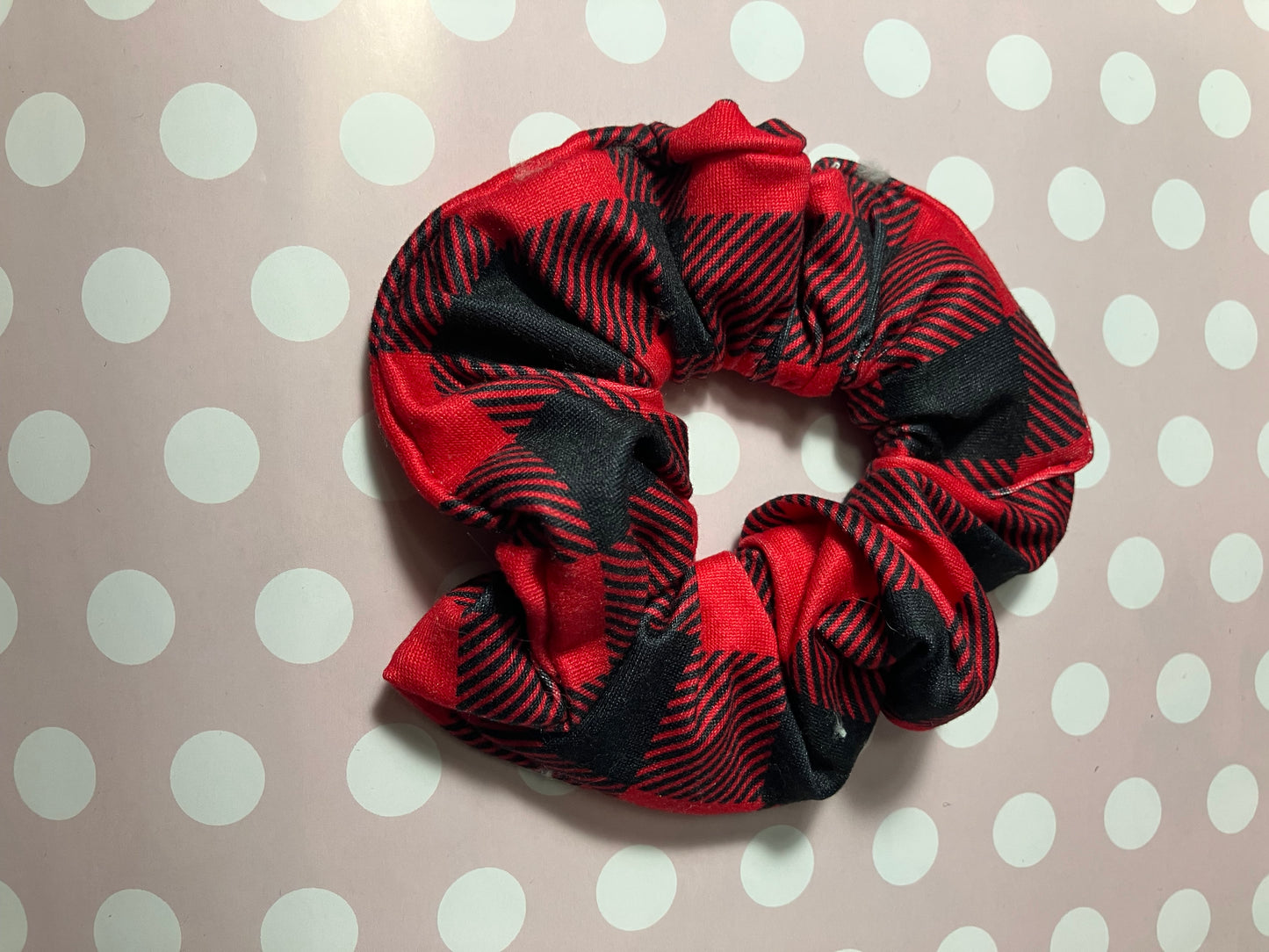 Buffalo plaid scrunchies