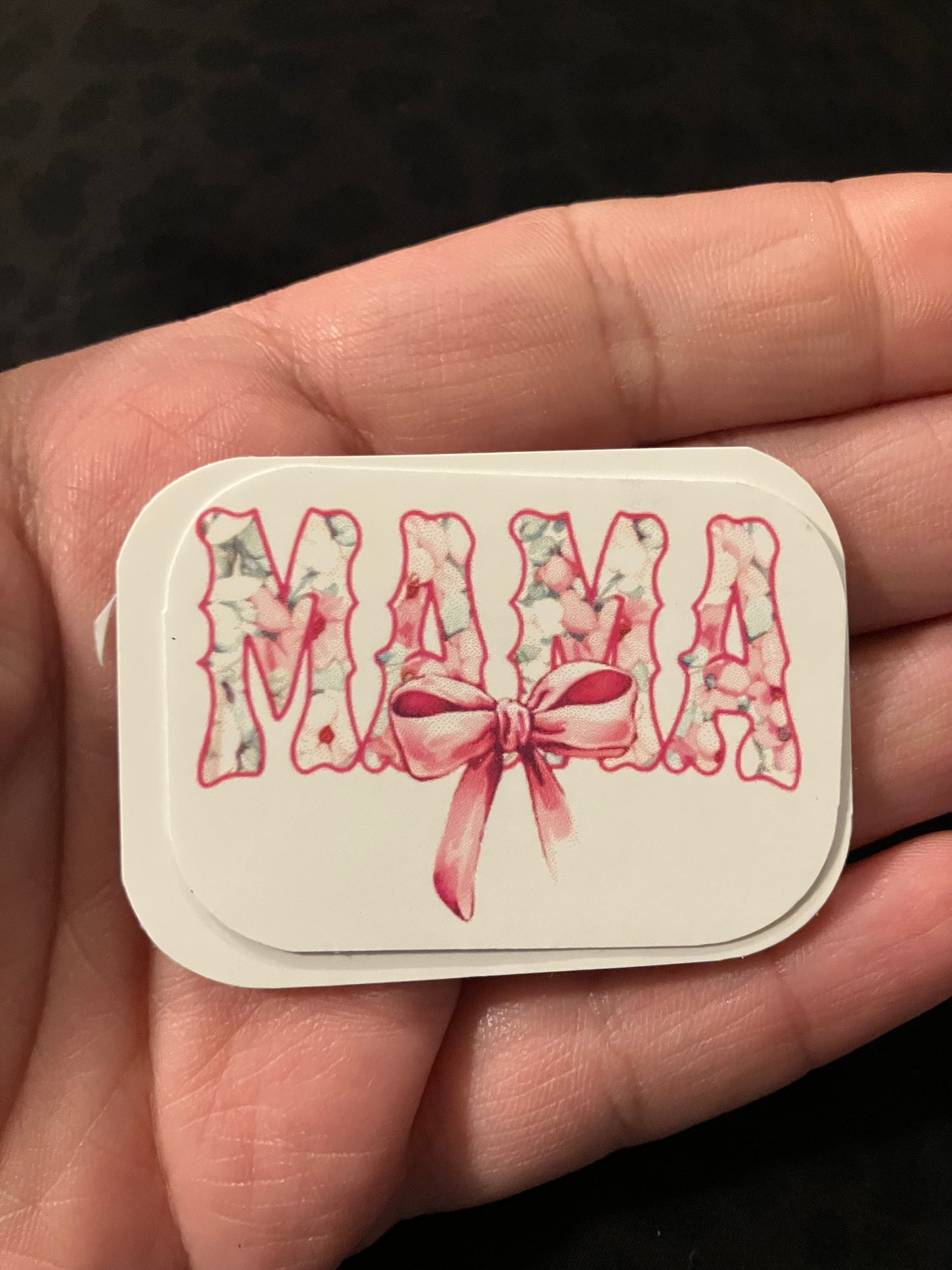 Mama pink bow stickers