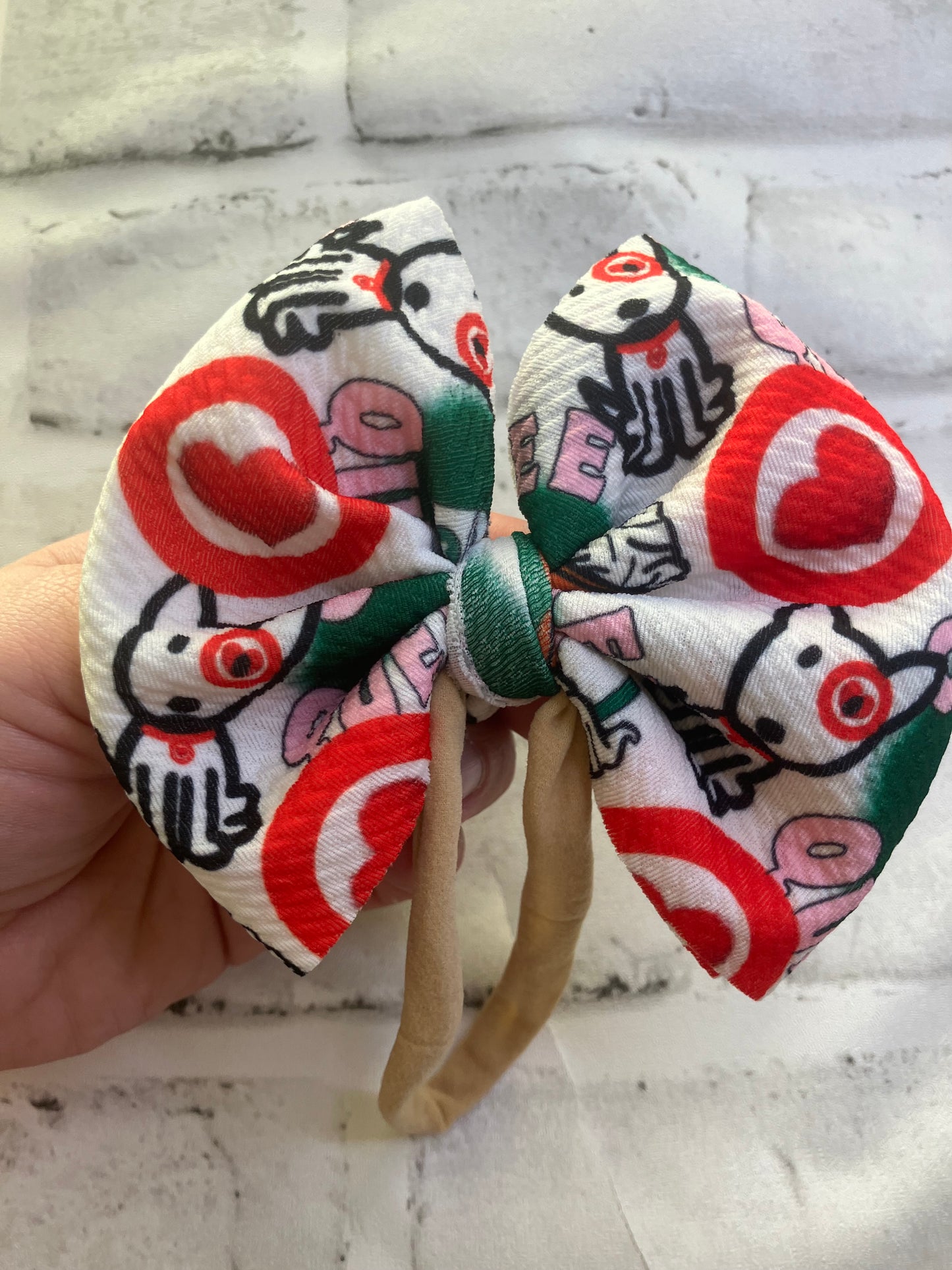 Red spot coffee nylon bows