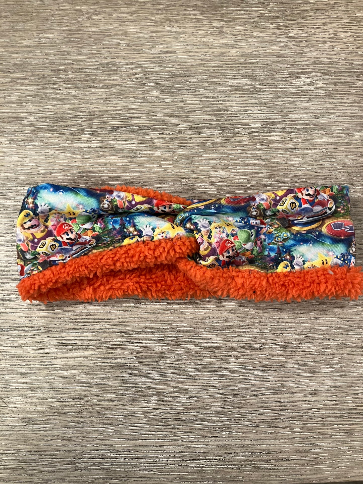 Orange plumber brothers adult ear warmers