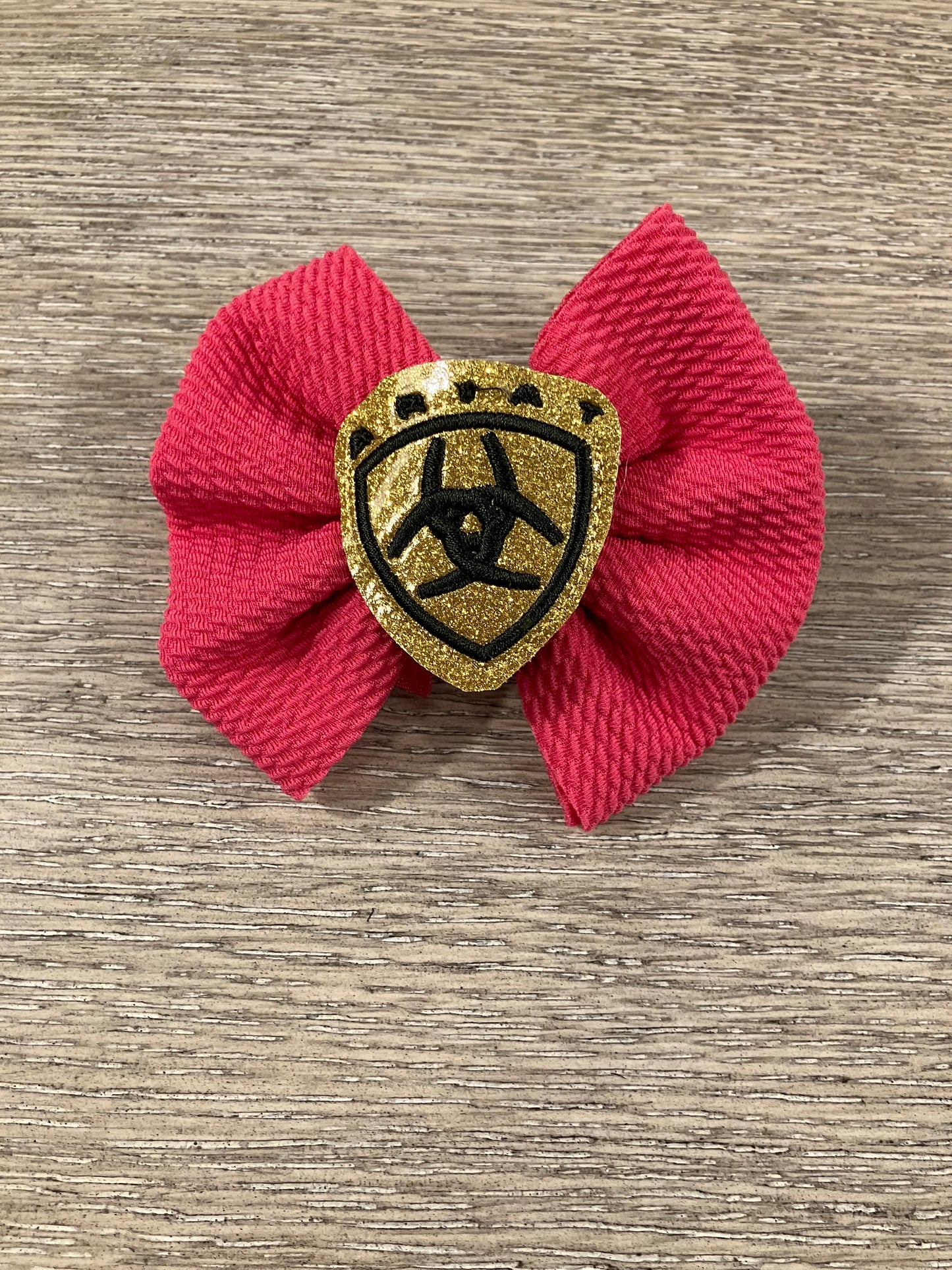 Pink blue collar clip bows