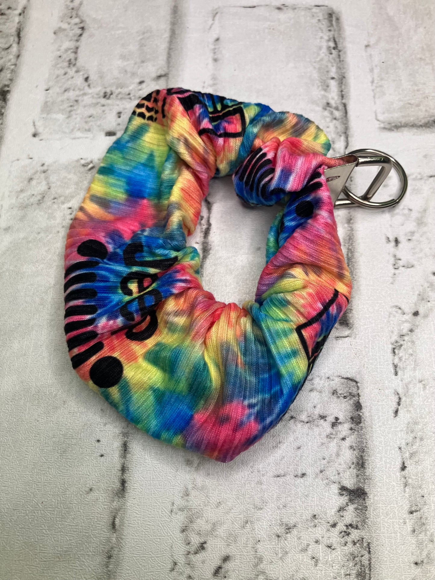 Off-road tie dye scrunchie keychains
