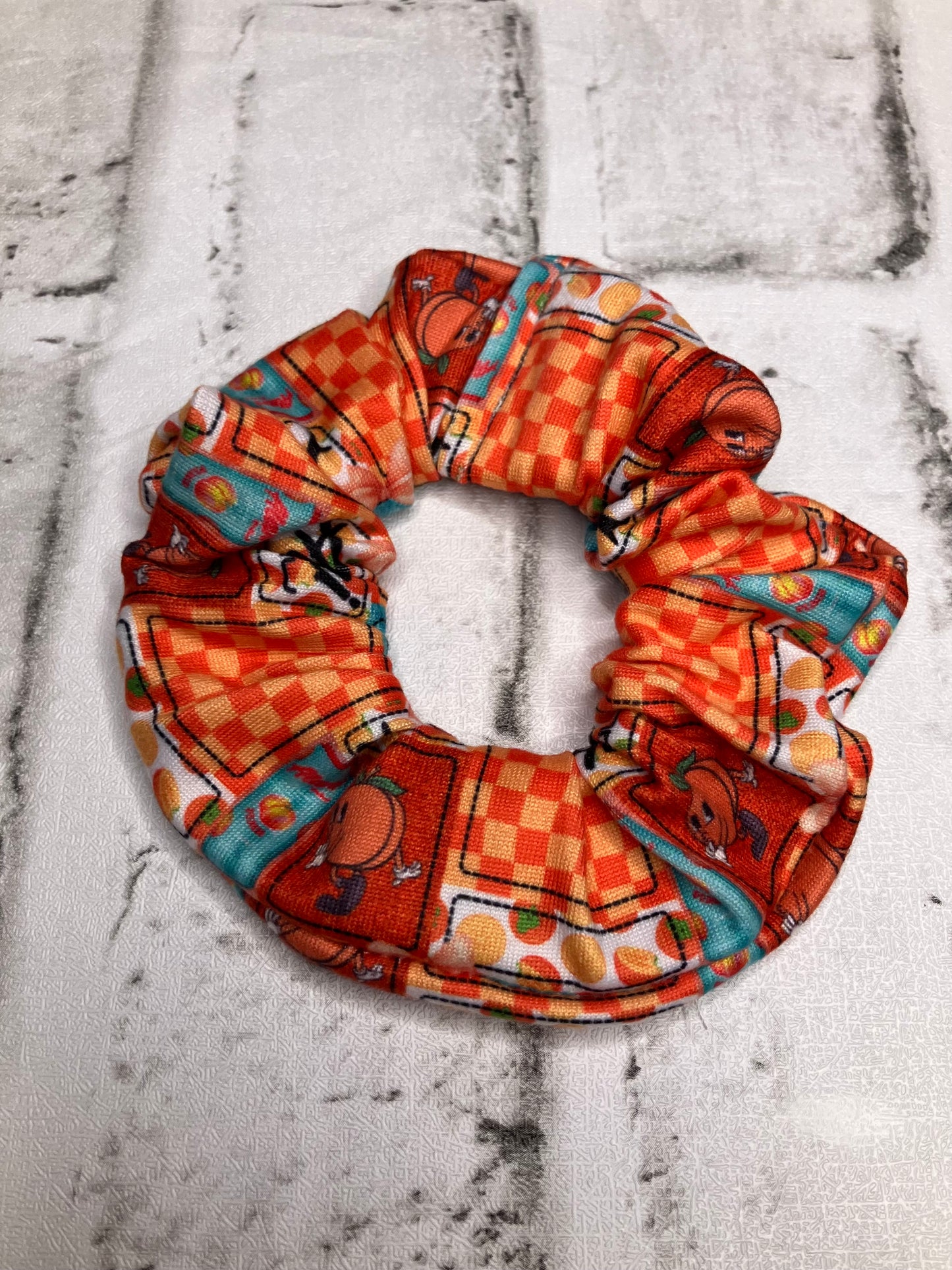Peach energy drink scrunchies
