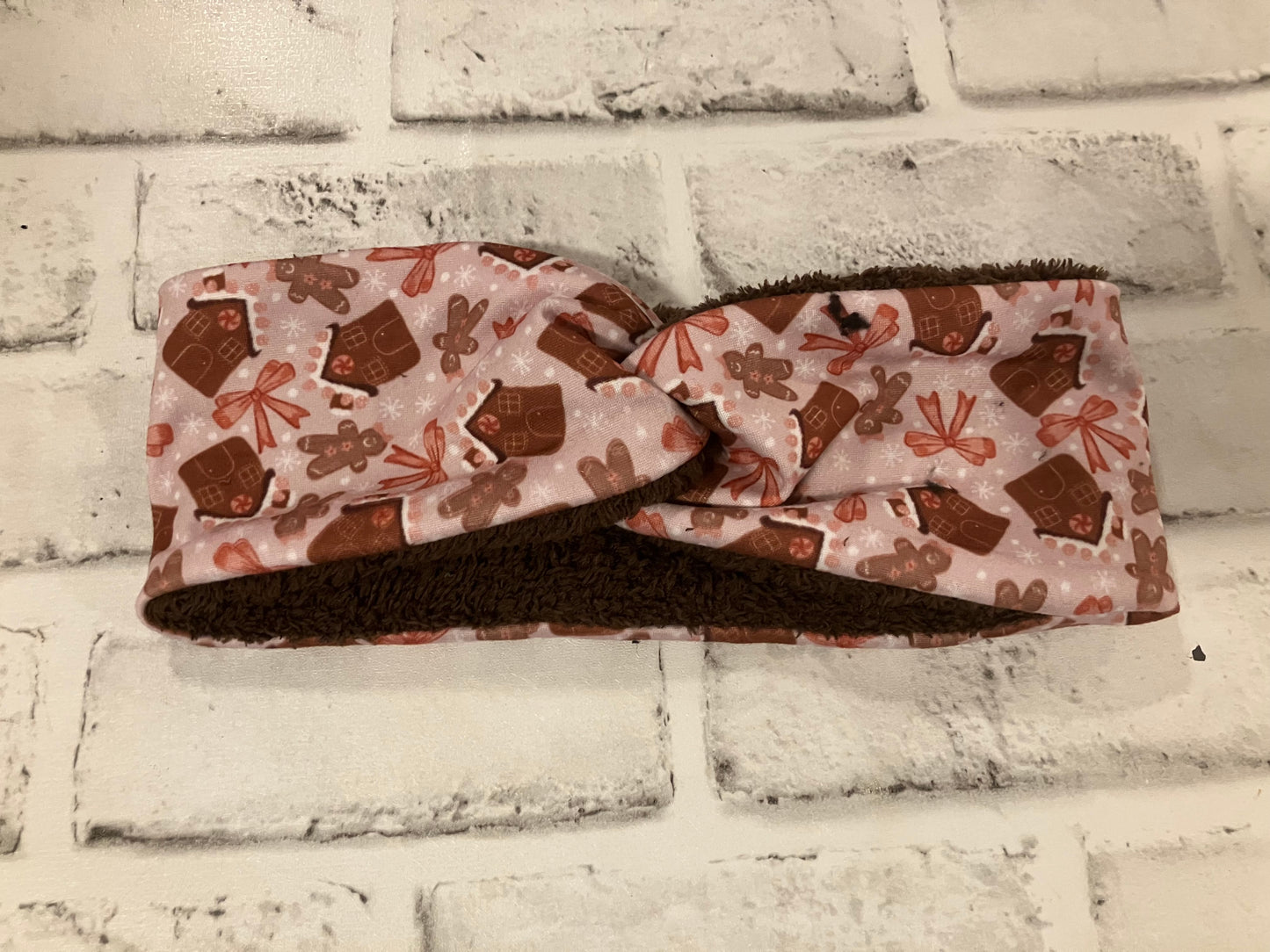 Gingerbread adult ear warmers