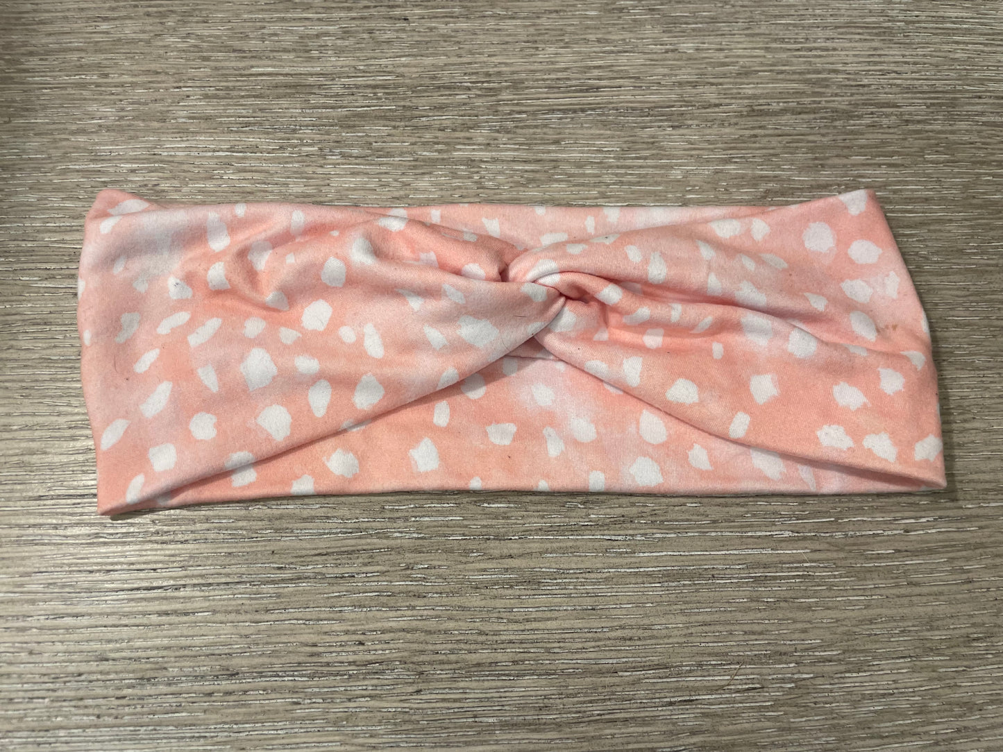 Light pink dots adult gently used headband