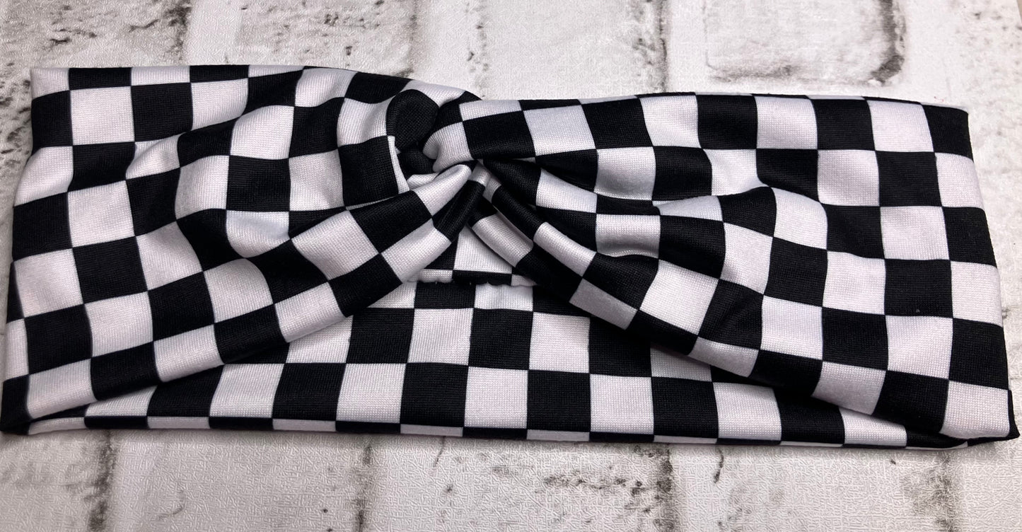Checkered child headbands