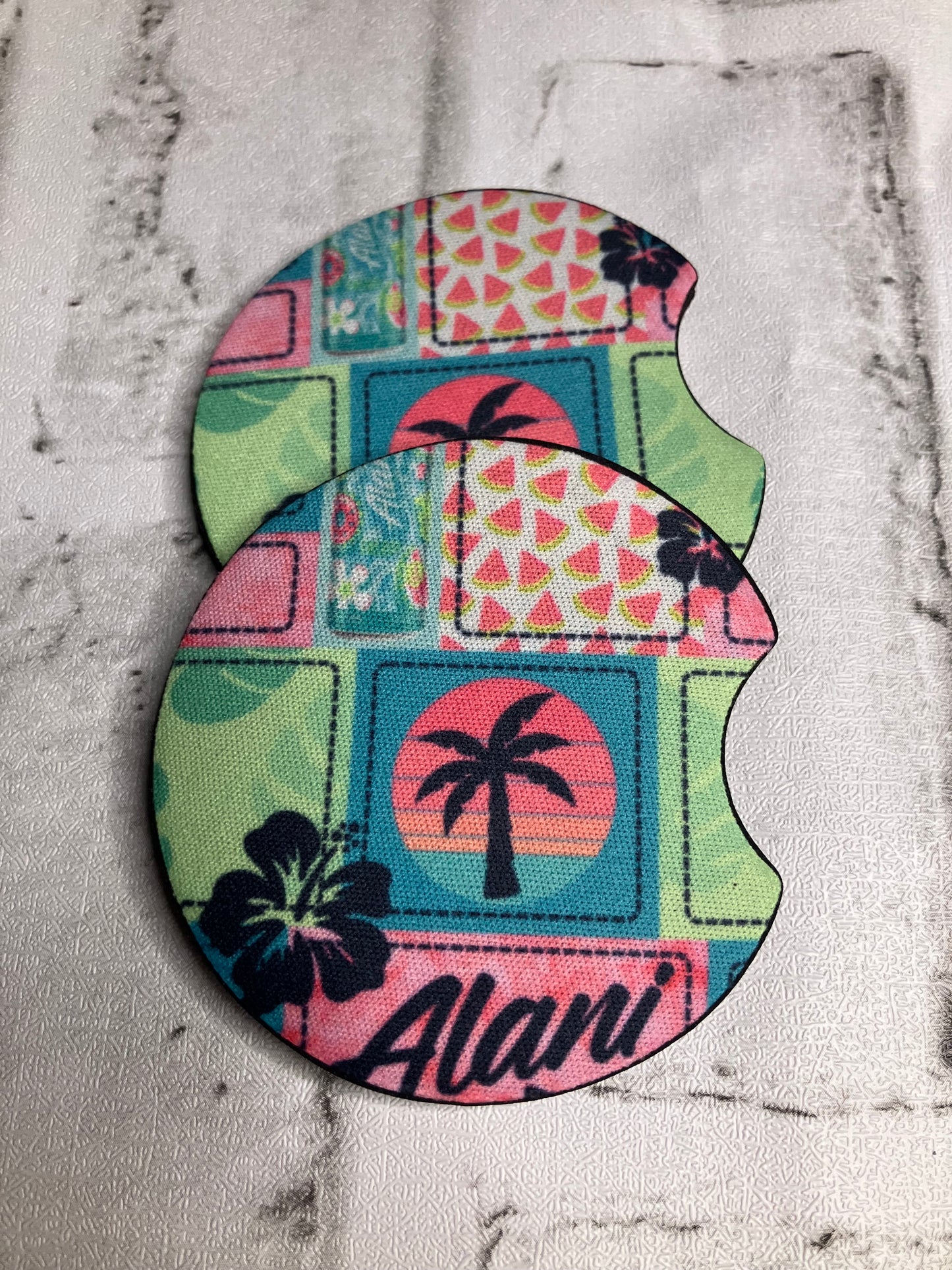 Watermelon alani car coasters