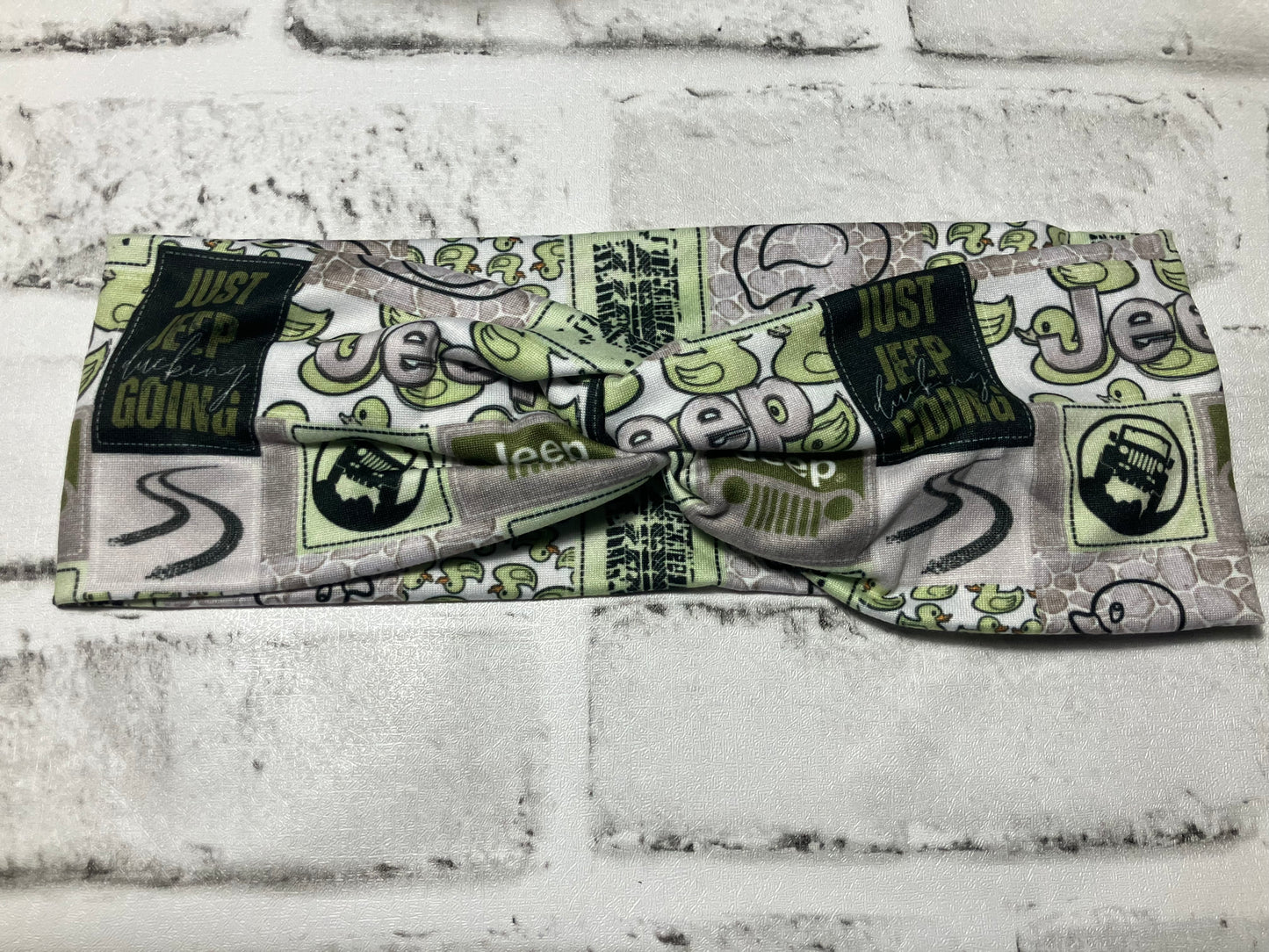 Green off-road duck adult headband