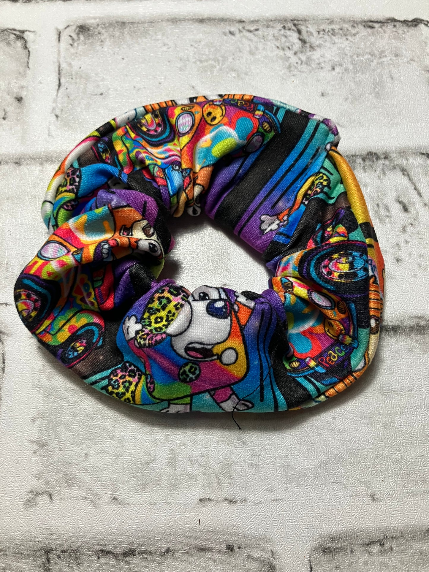 Blue dogg bright colors scrunchies
