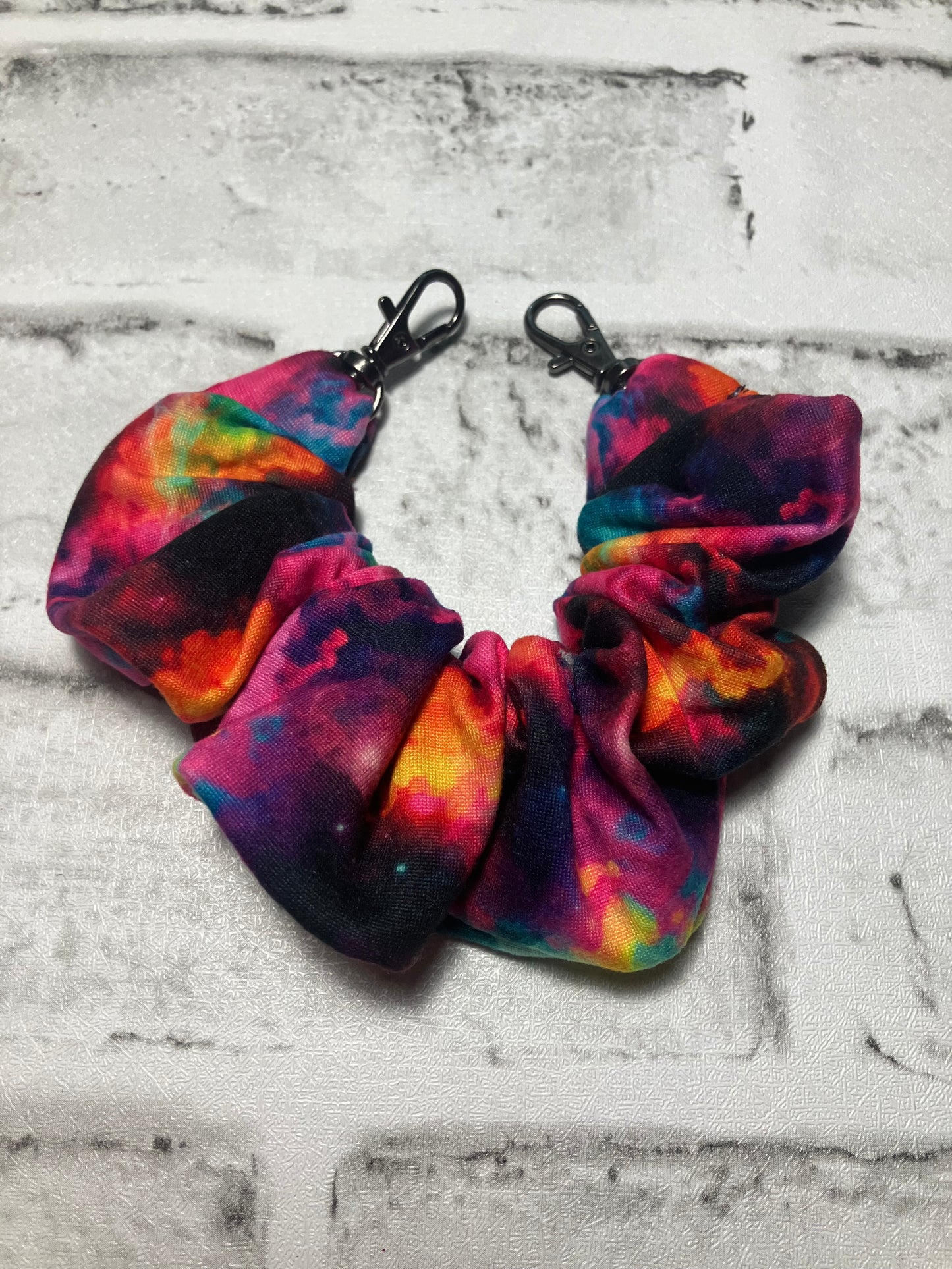 Rainbow smoke scrunchie phone holder