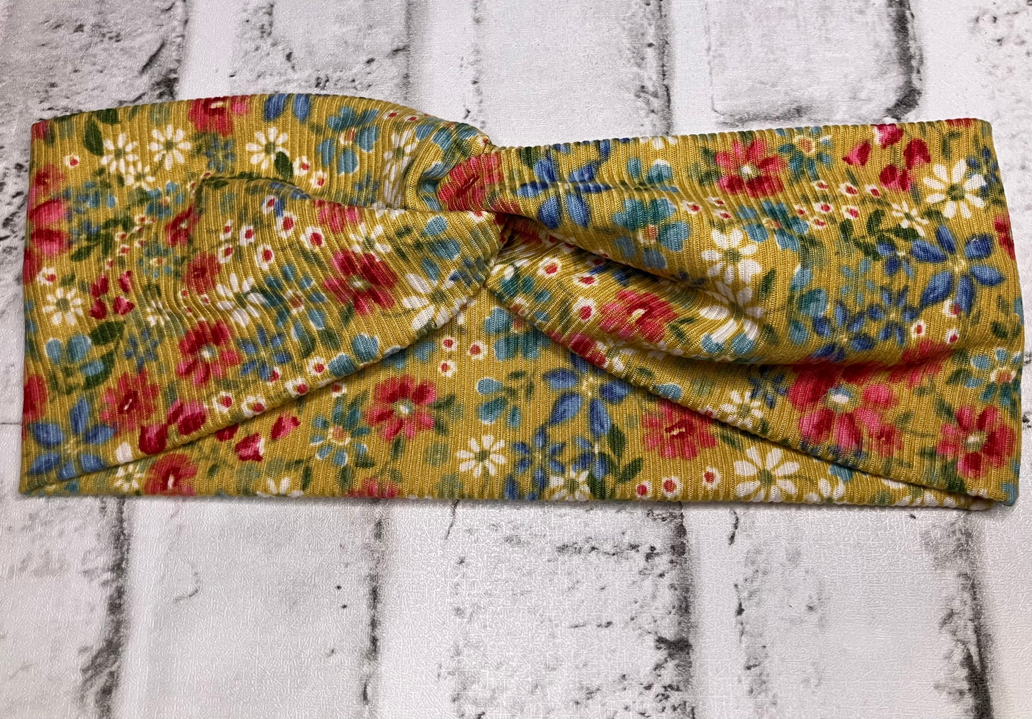 Mustard floral child headbands