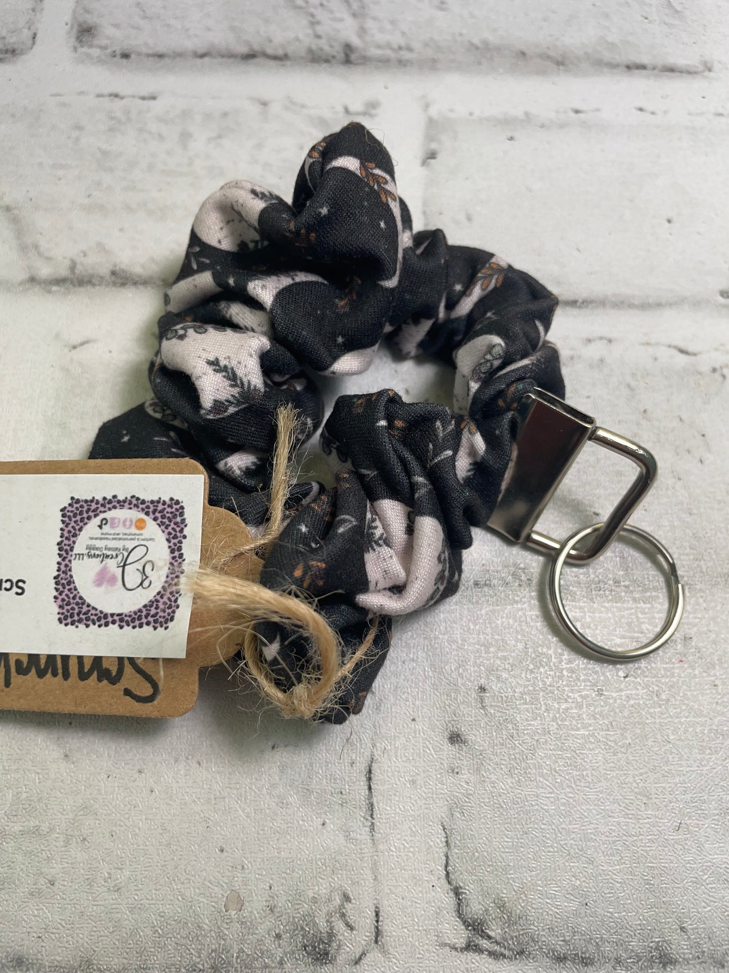 Boho moon Scrunchie keychain🧡