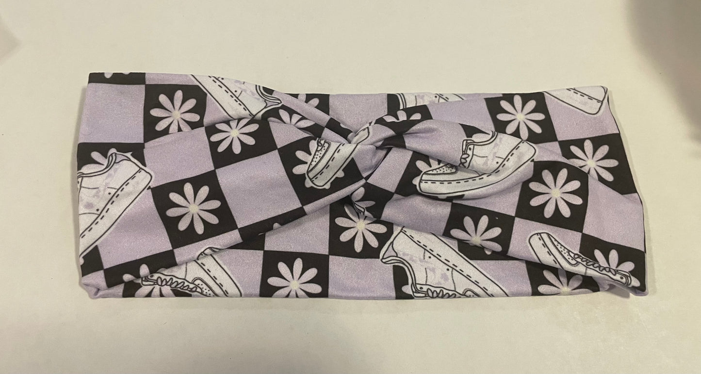 Purple floral shoes child headband💚