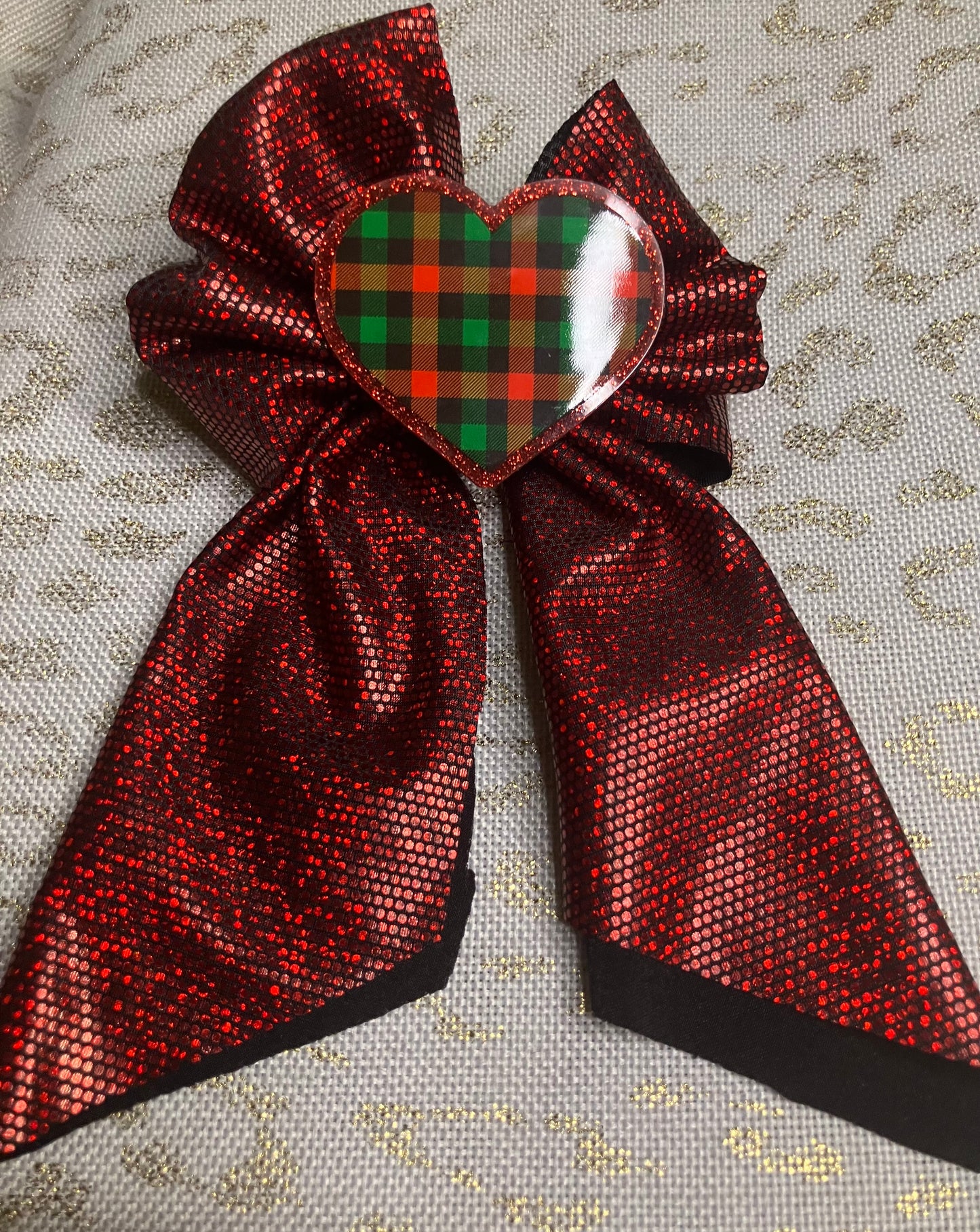 Red heart plaid