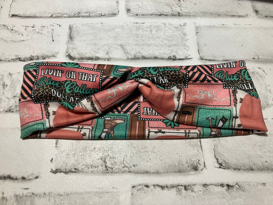 Living in that blue collar dollar child headbands