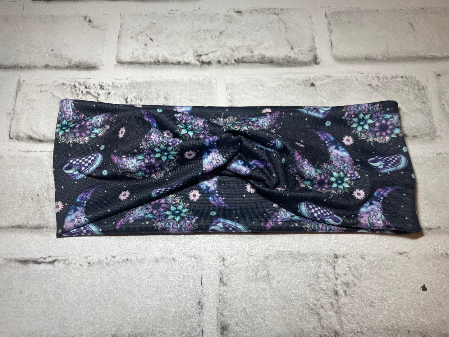Purple/blue moon shoe adult headbands💚