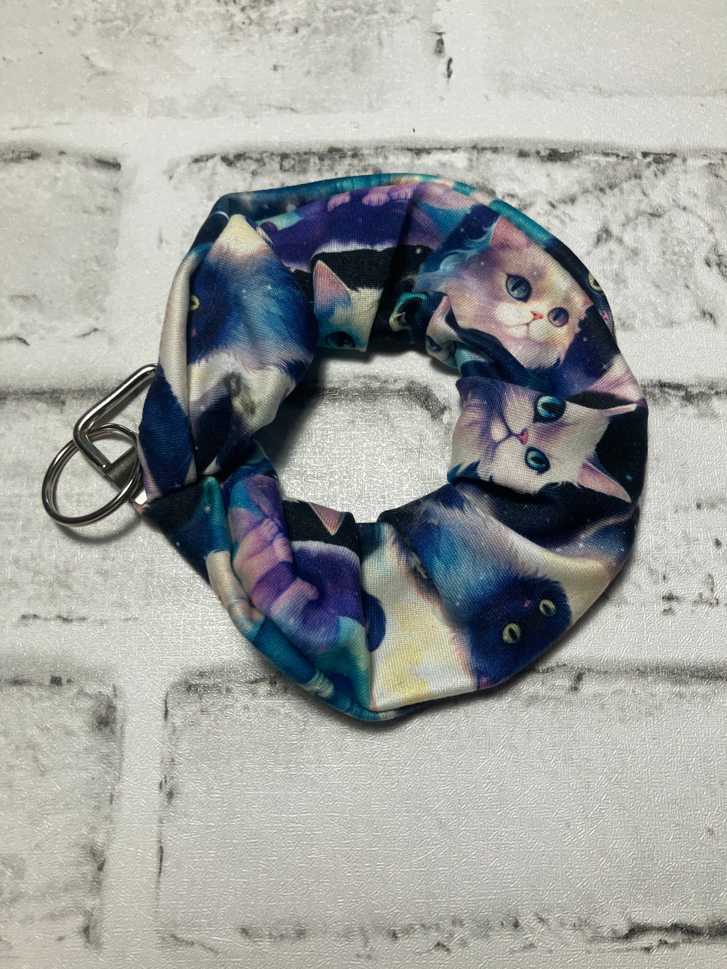 Kitten scrunchie keychain