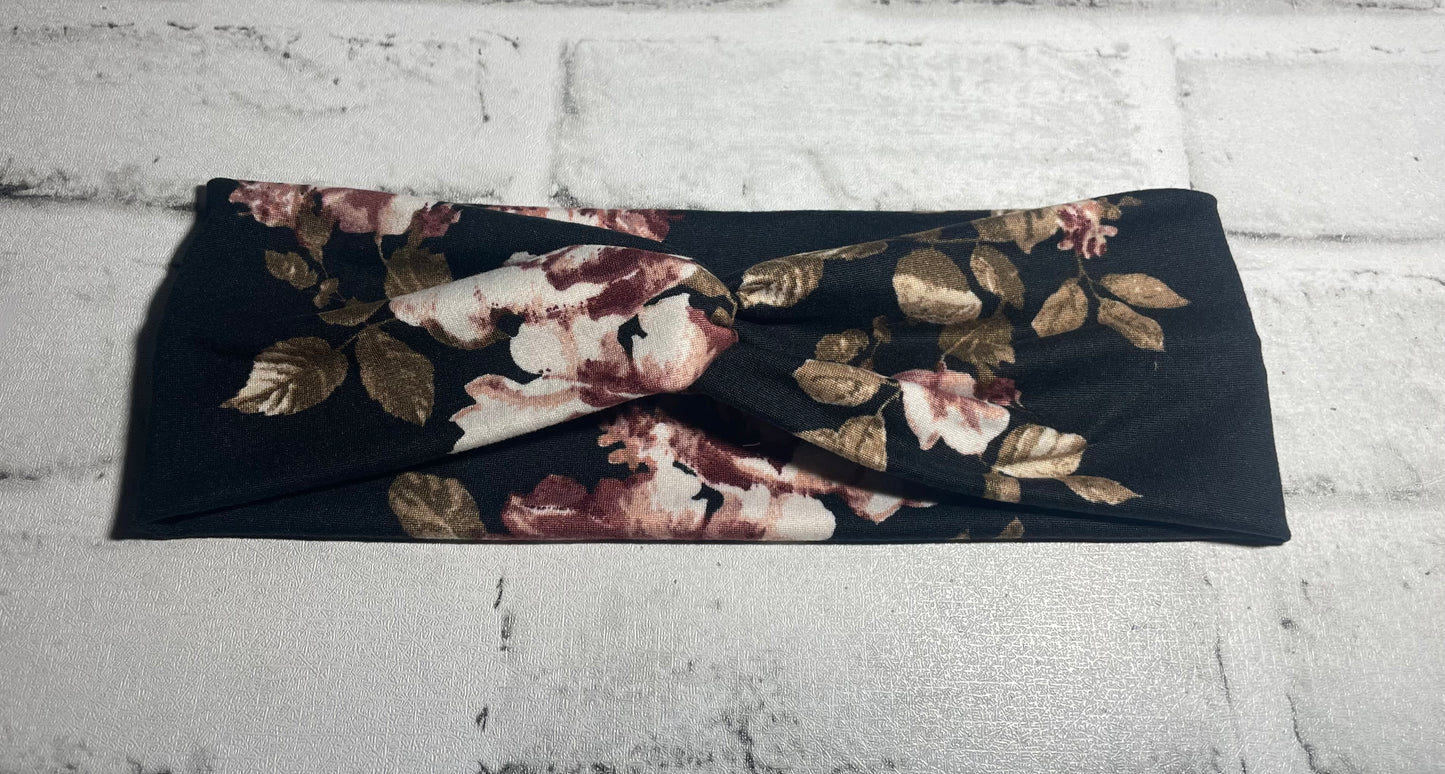 Black floral headbands child💚