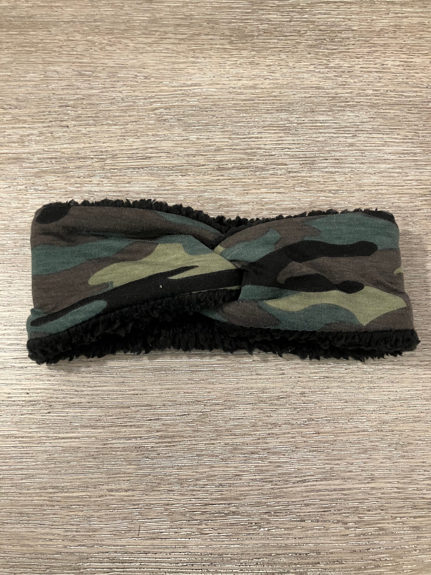 Green camo adult ear warmer