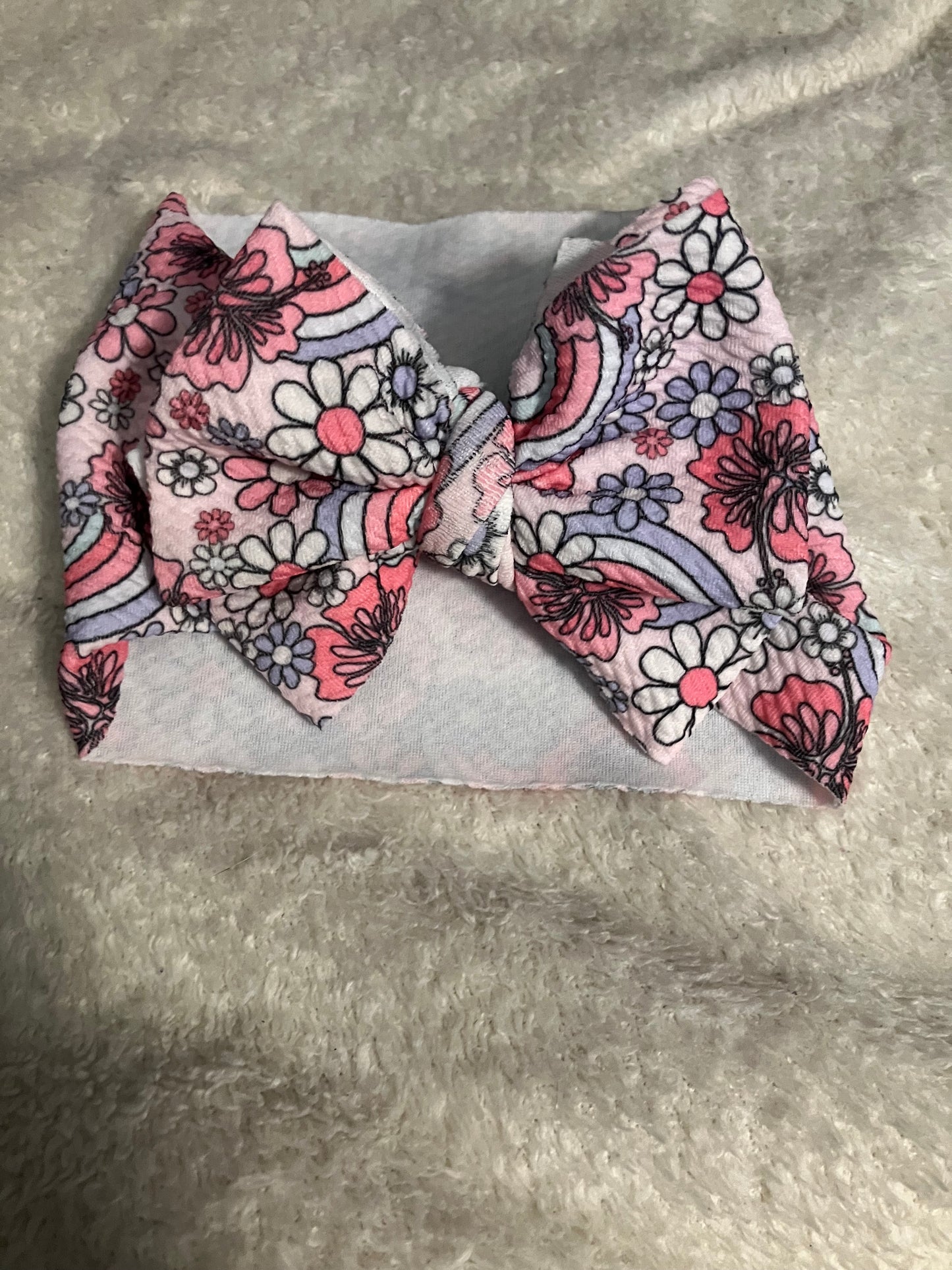 Rainbow newborn bow wrap
