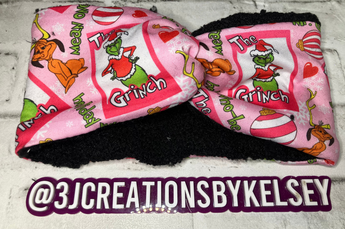 Pink mean guy child ear warmers🪩