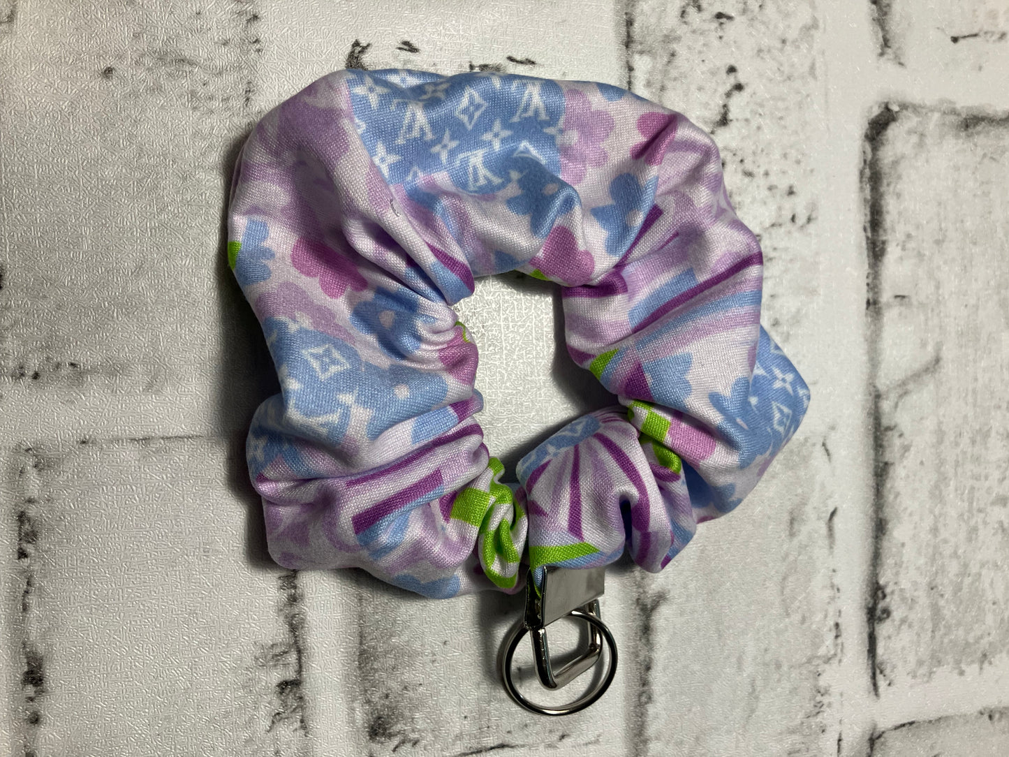 Purple green high end scrunchie keychains