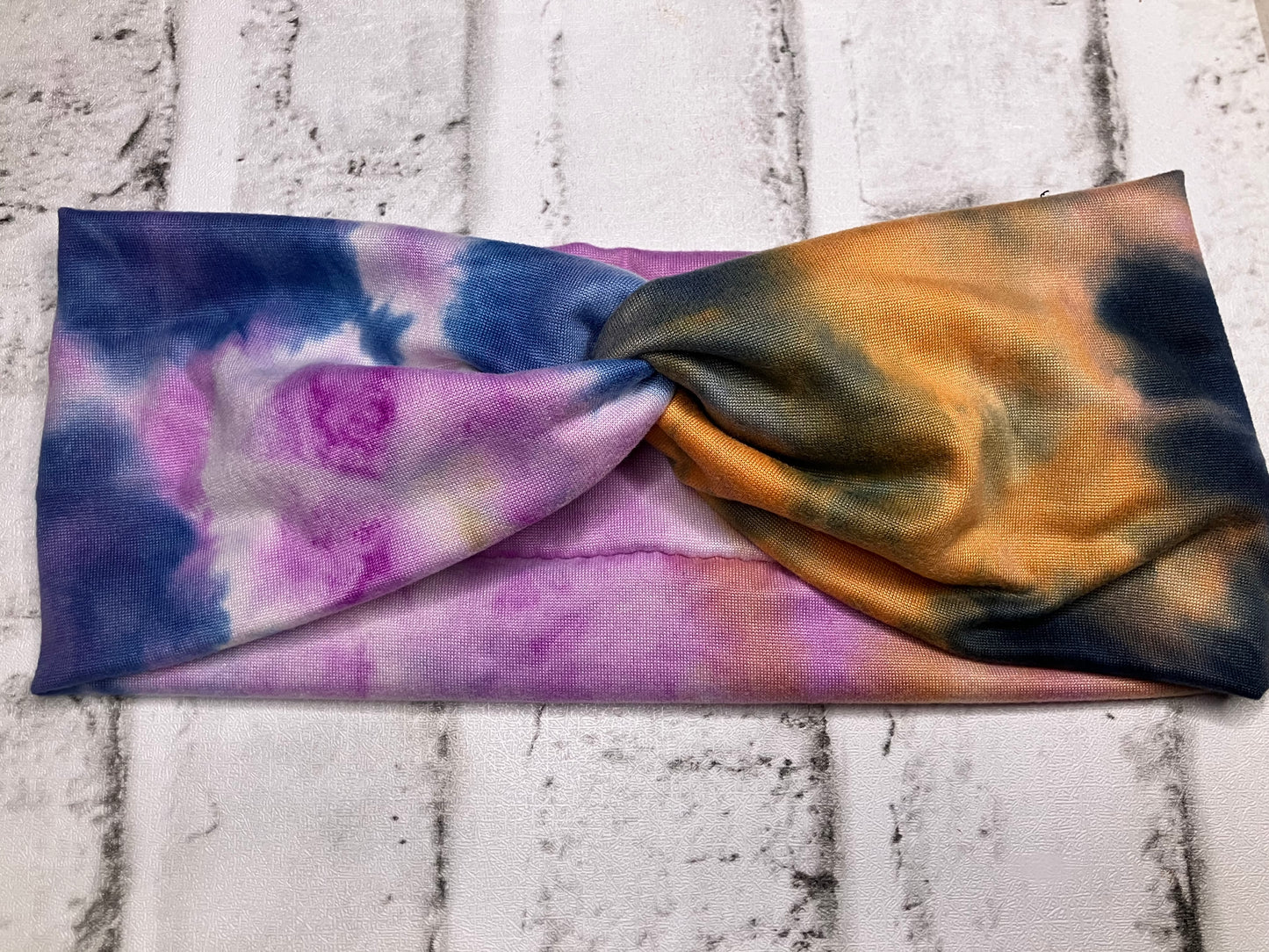 Purple navy mustard child headbands