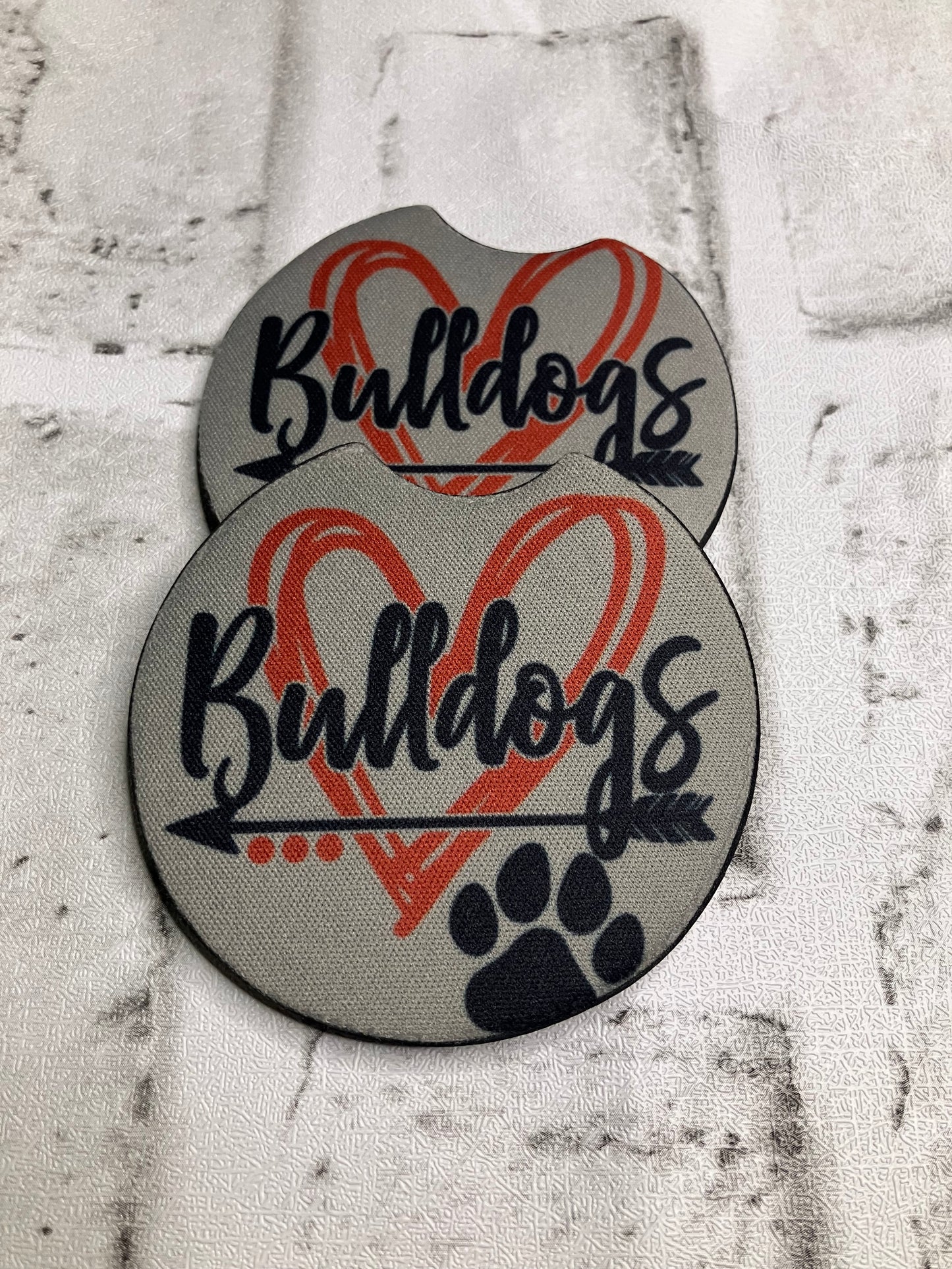 Bulldogs car coasters