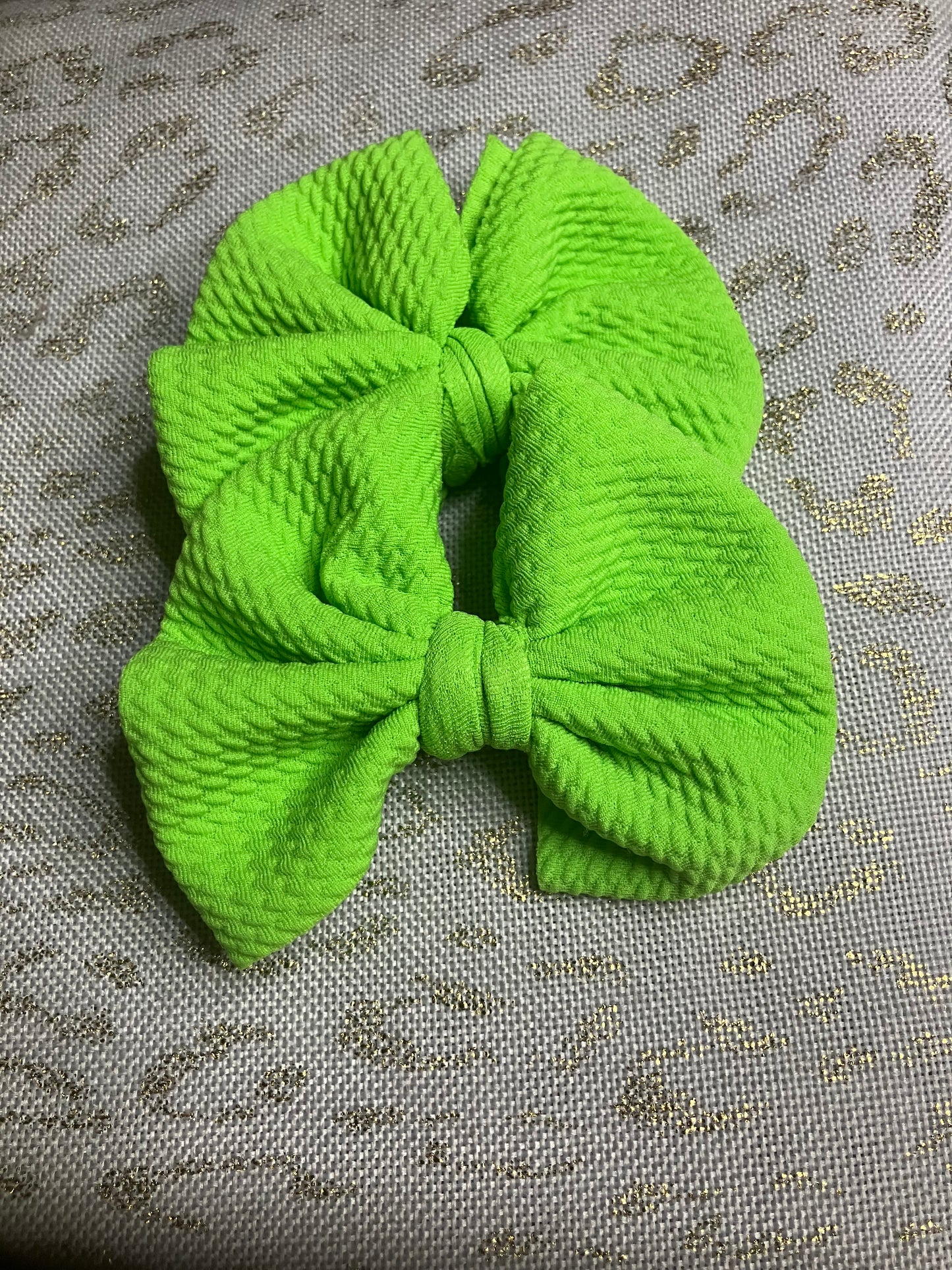 Lime green clip bows