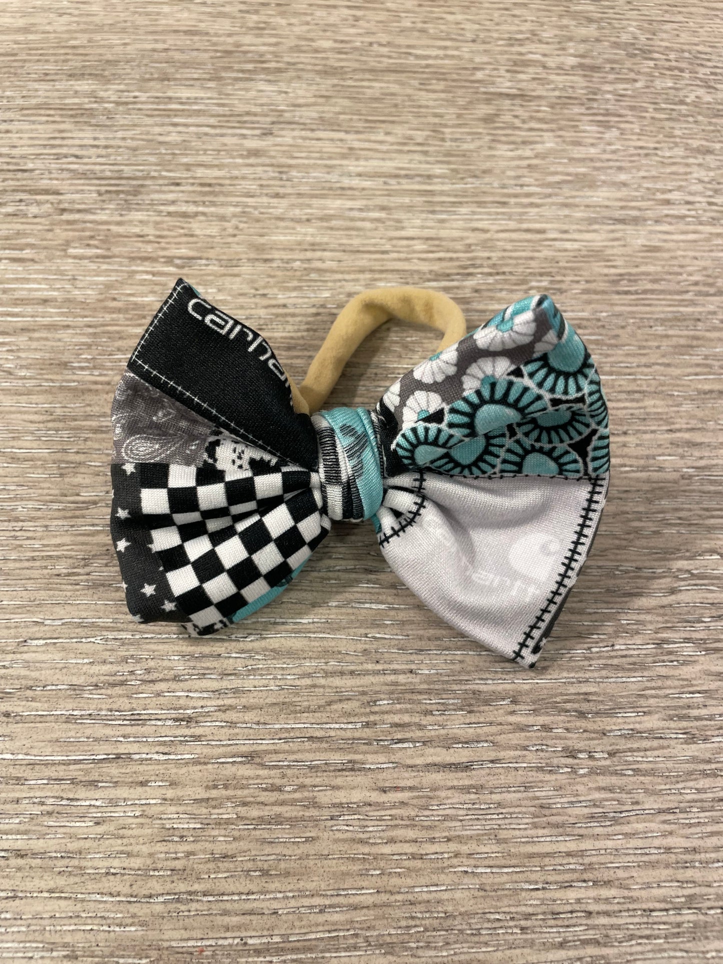 Teal workwear nylon bow