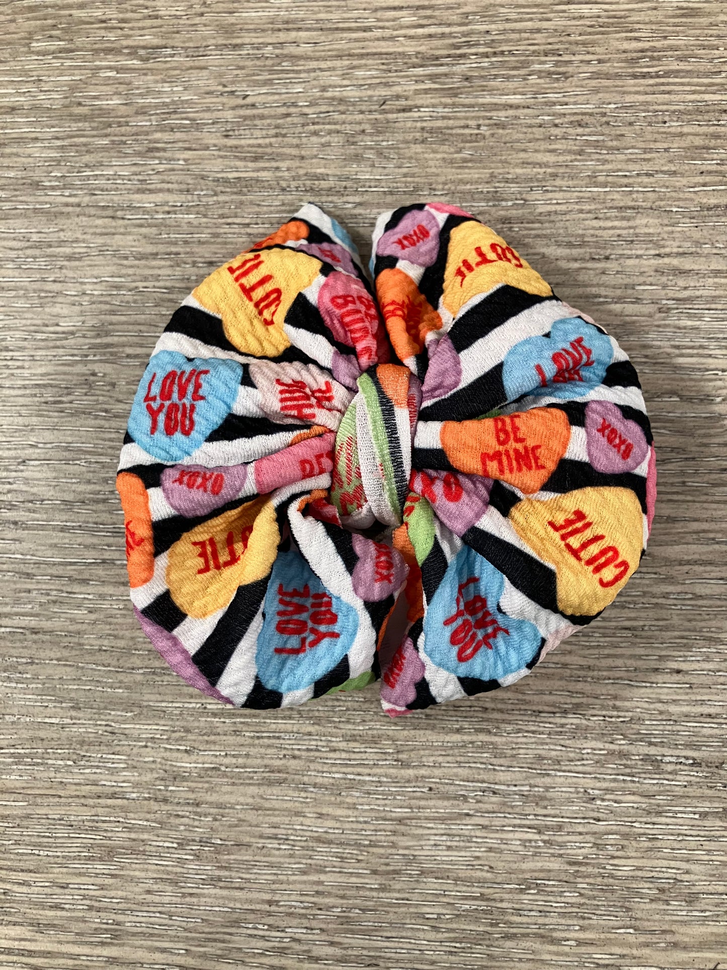 Conversation hearts clip bows