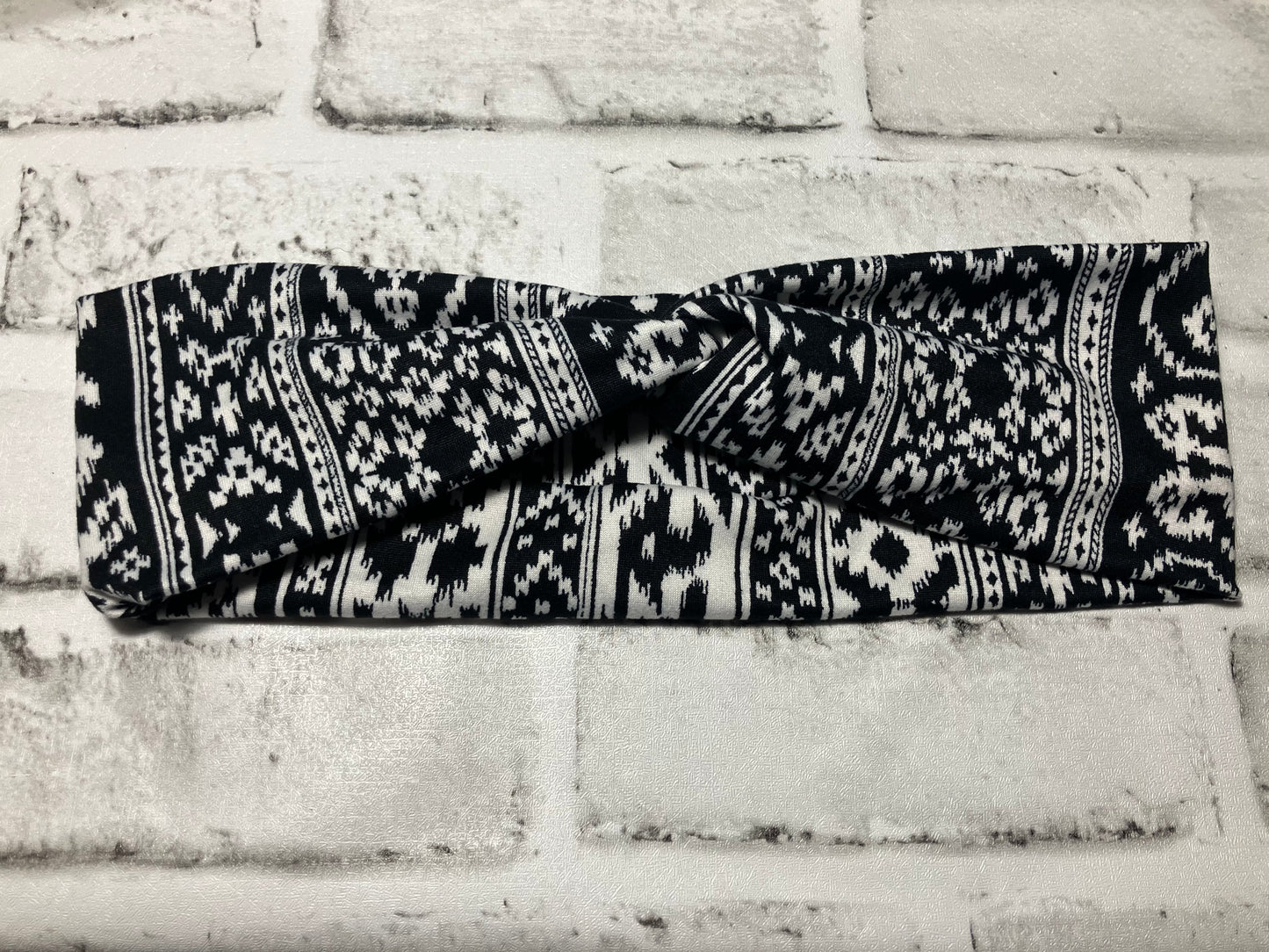 Black Aztec adult headband