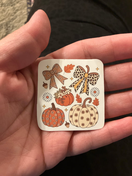 Fall leopard pumpkins stickers