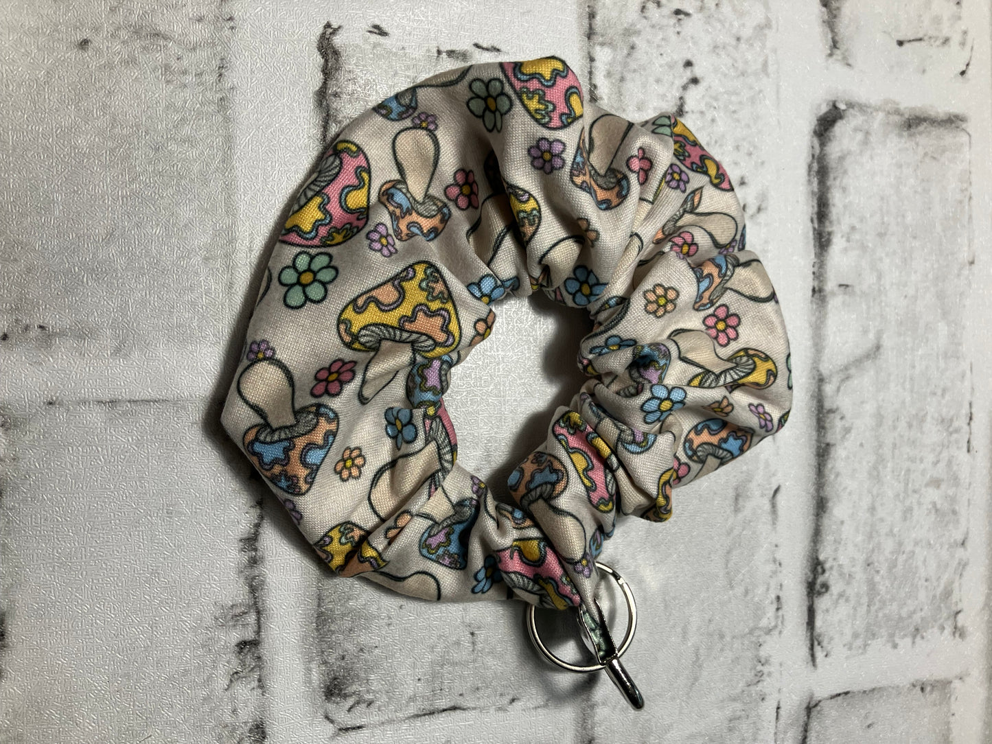 Mushroom scrunchie keychain