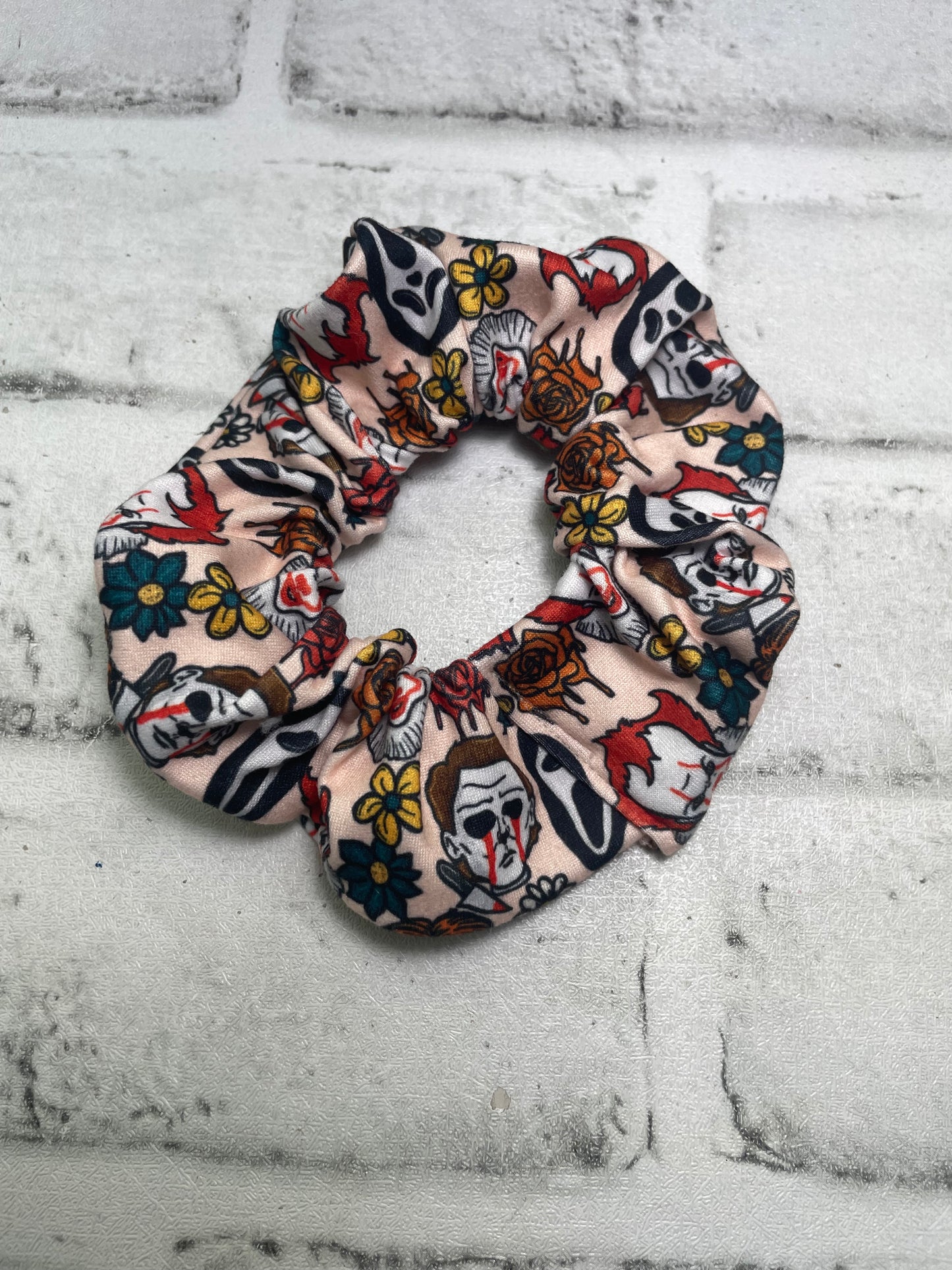 Horror floral scrunchies💜