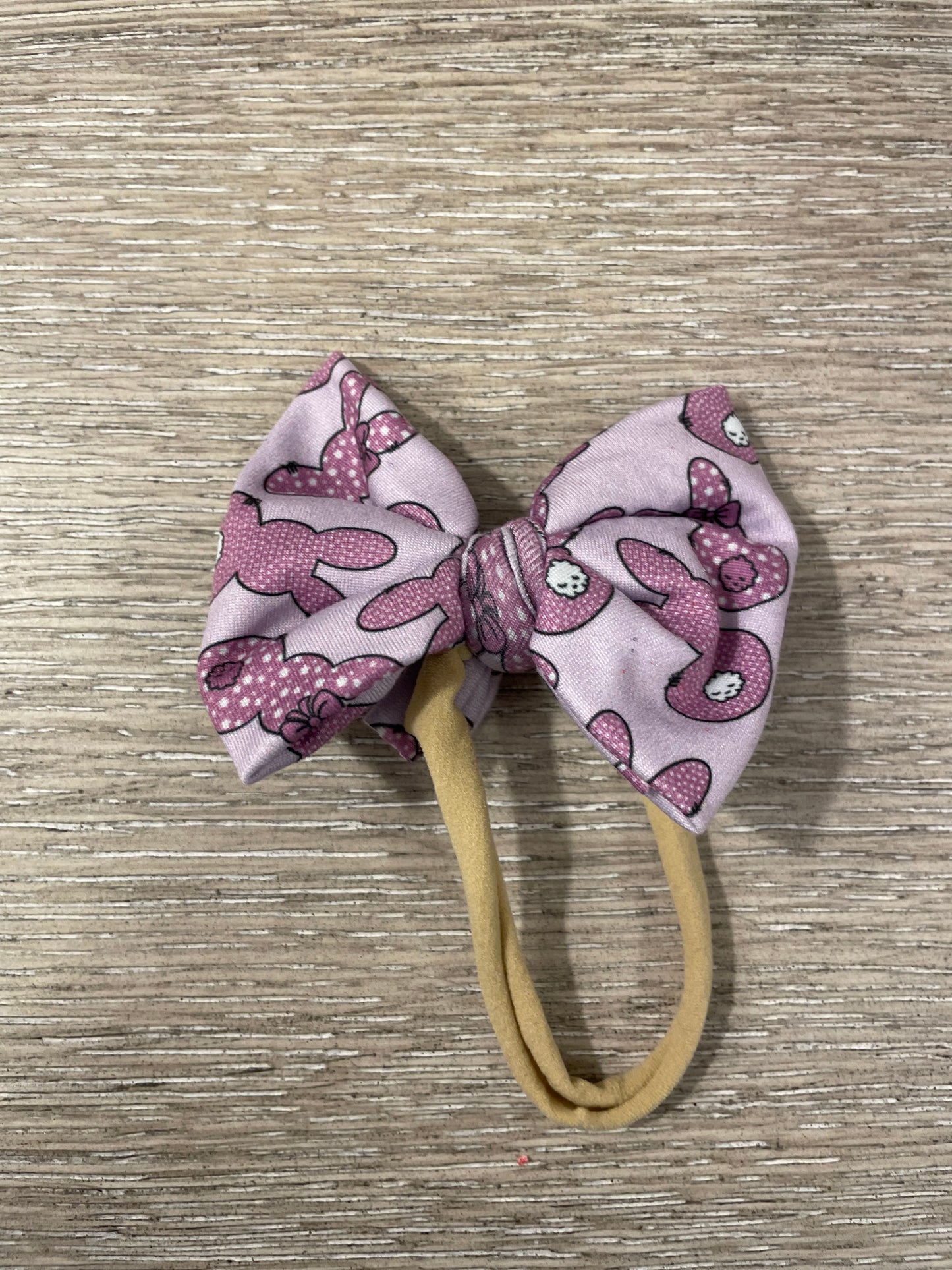 Purple bunny nylon bow