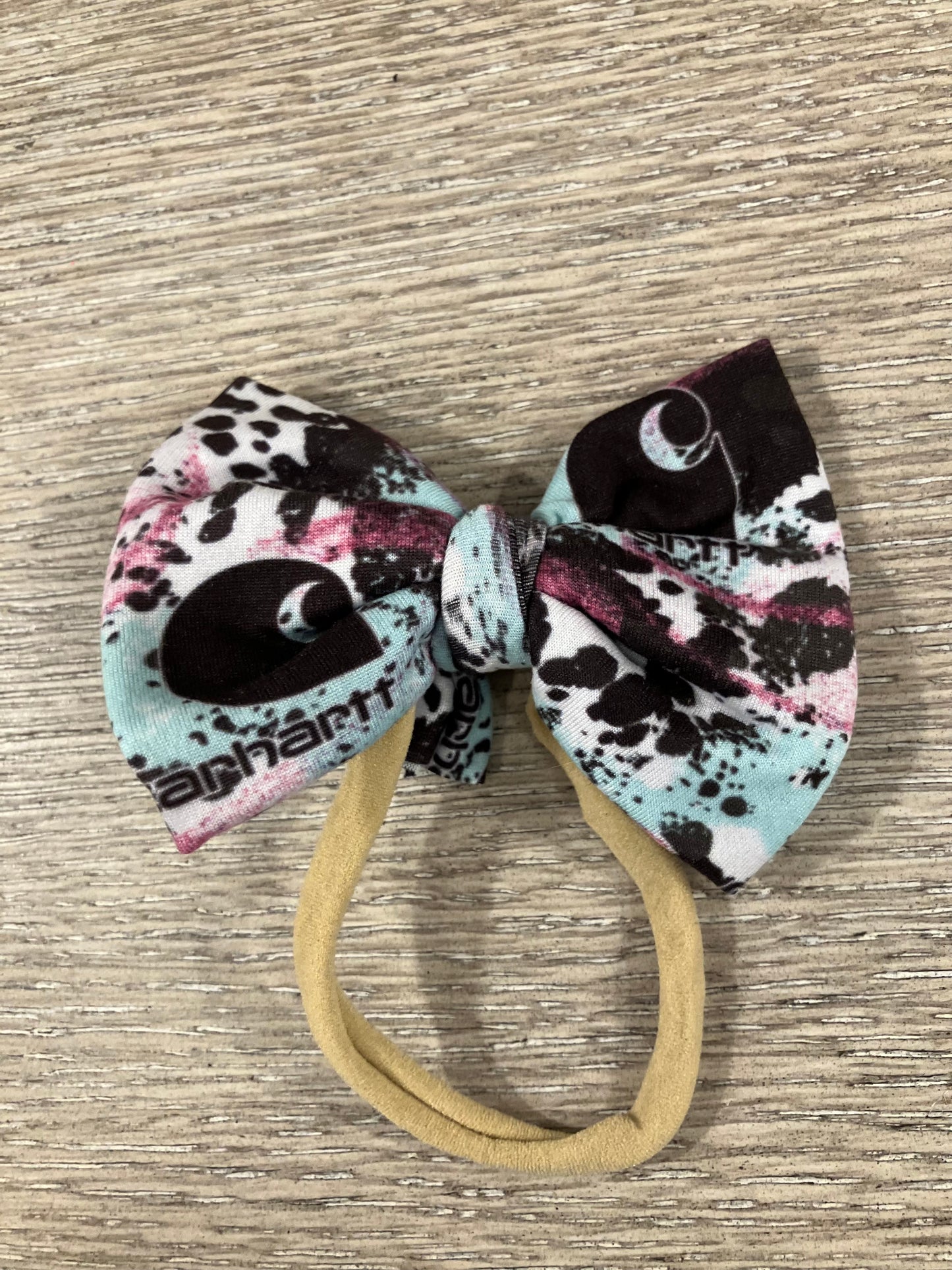 Purple teal workwear nylon bow
