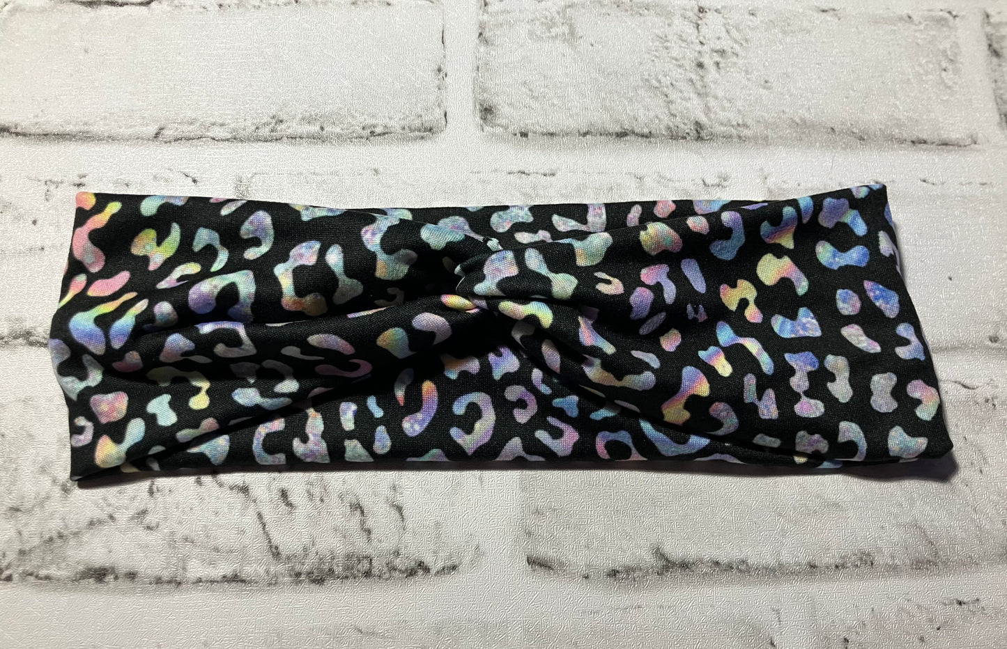 Holographic leopard adult headbands