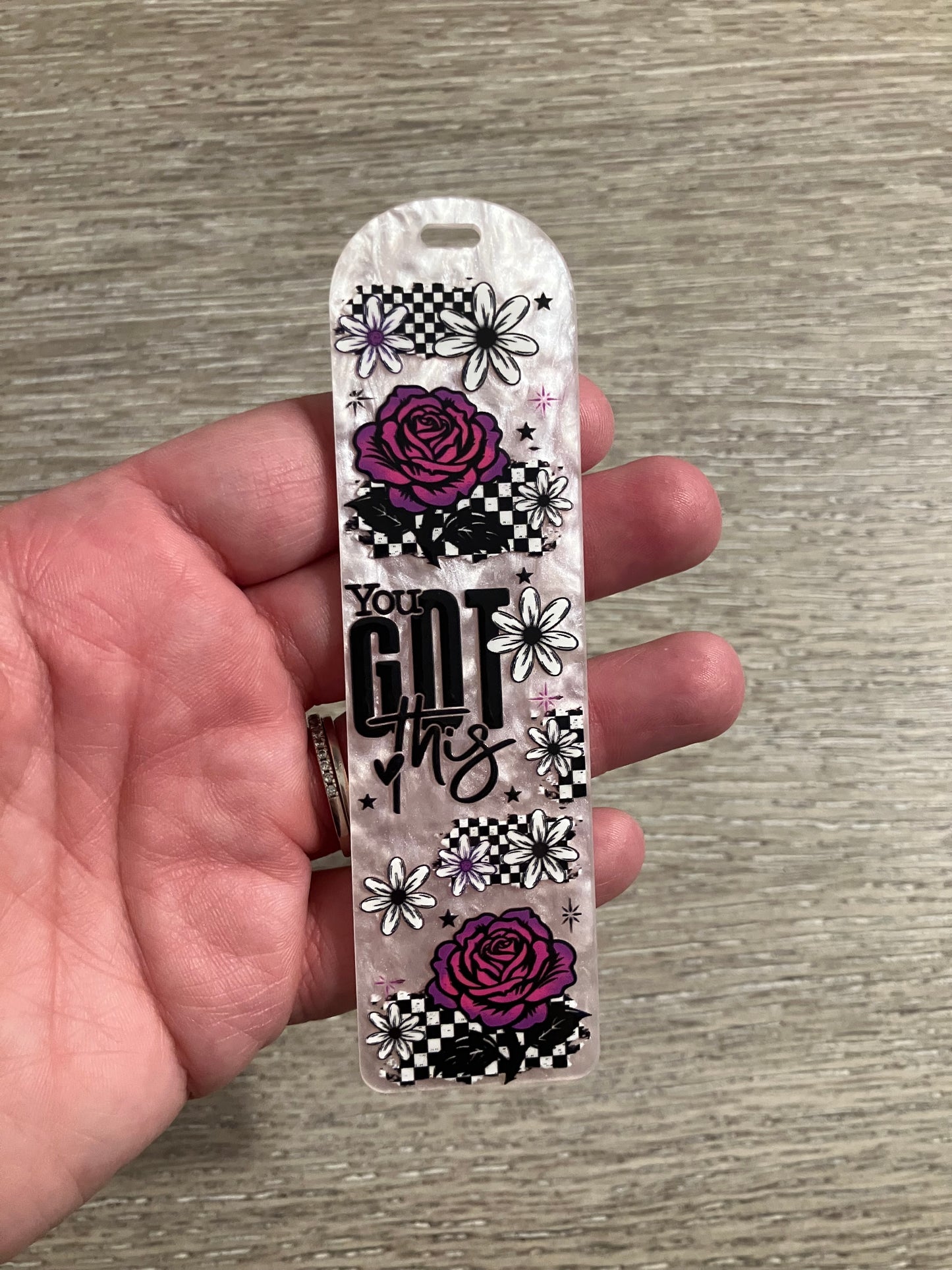 You got this rise checkered bookmark