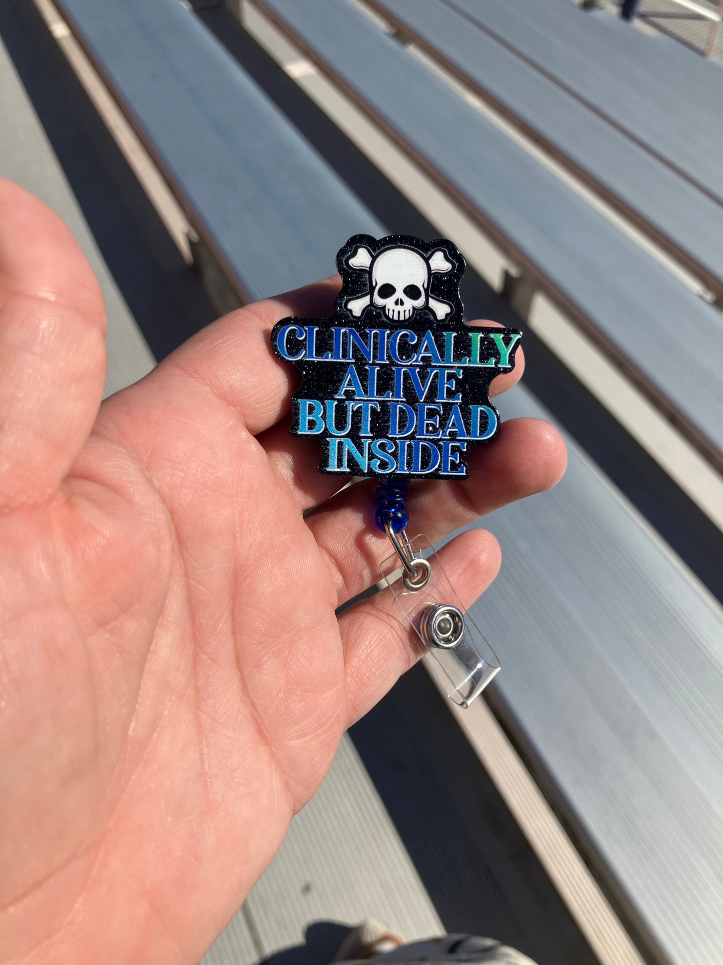 Clinically alive but dead inside badge reel