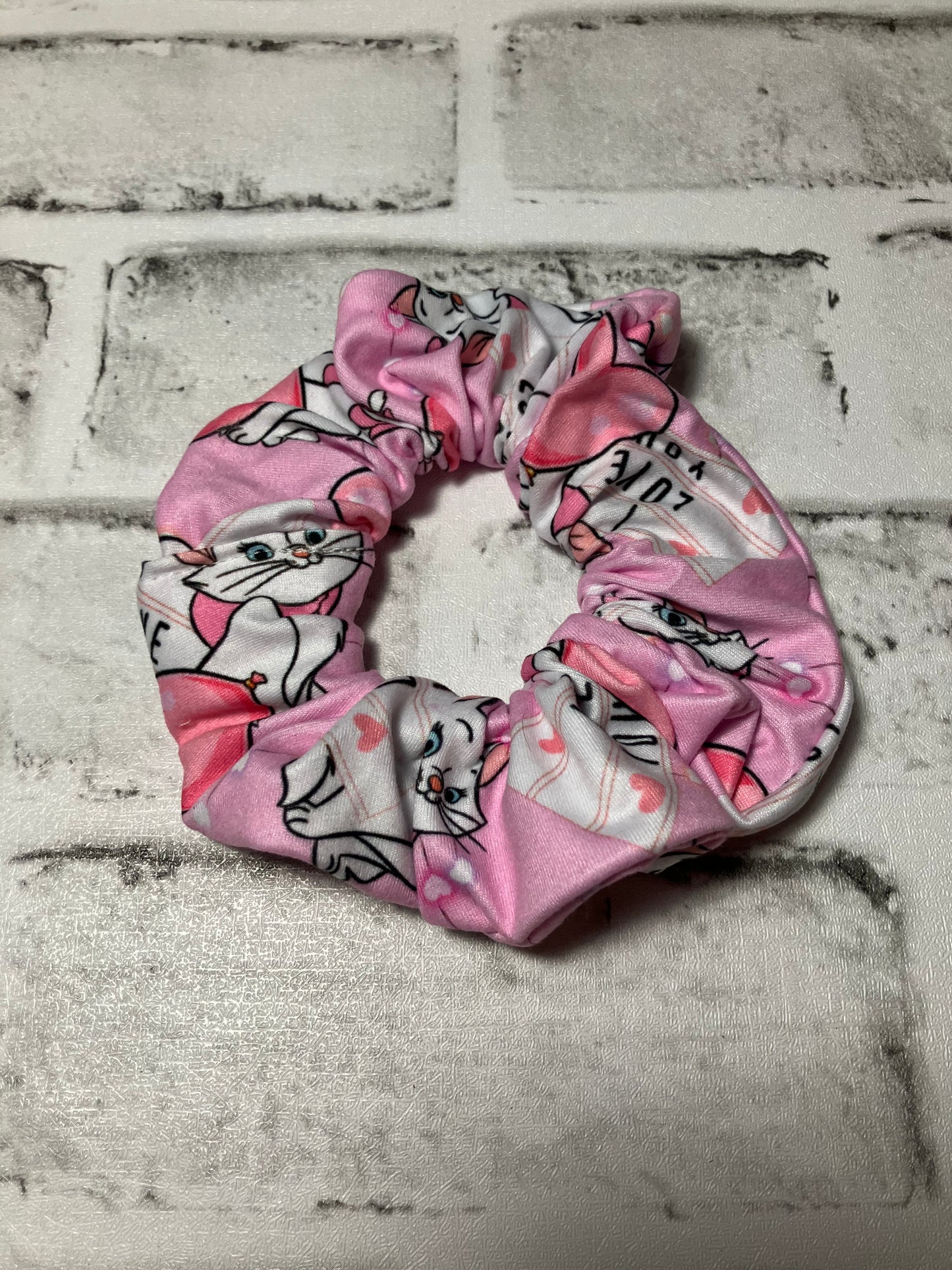 Pink cat scrunchies