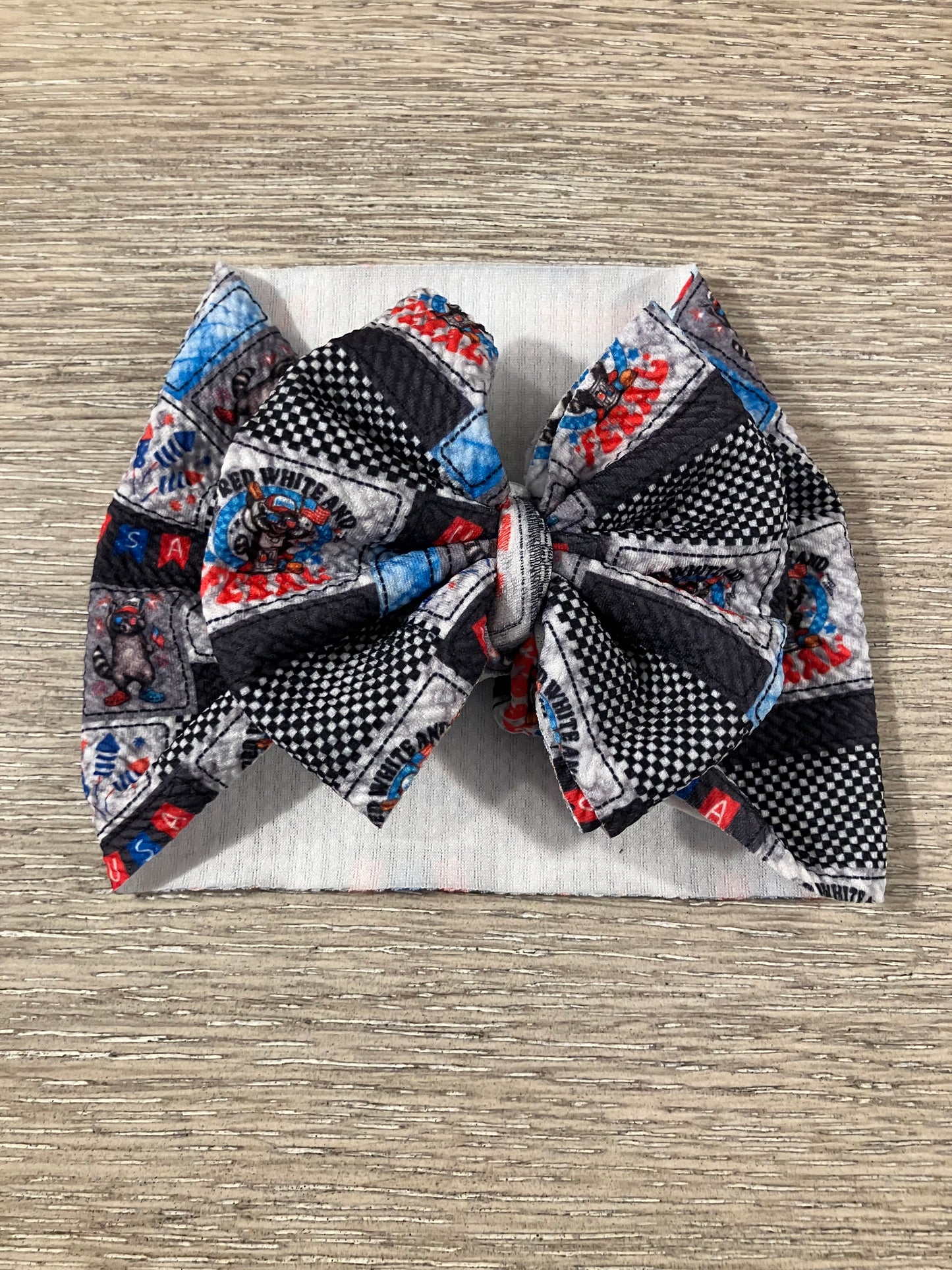 Red white feral raccoon toddler wrap