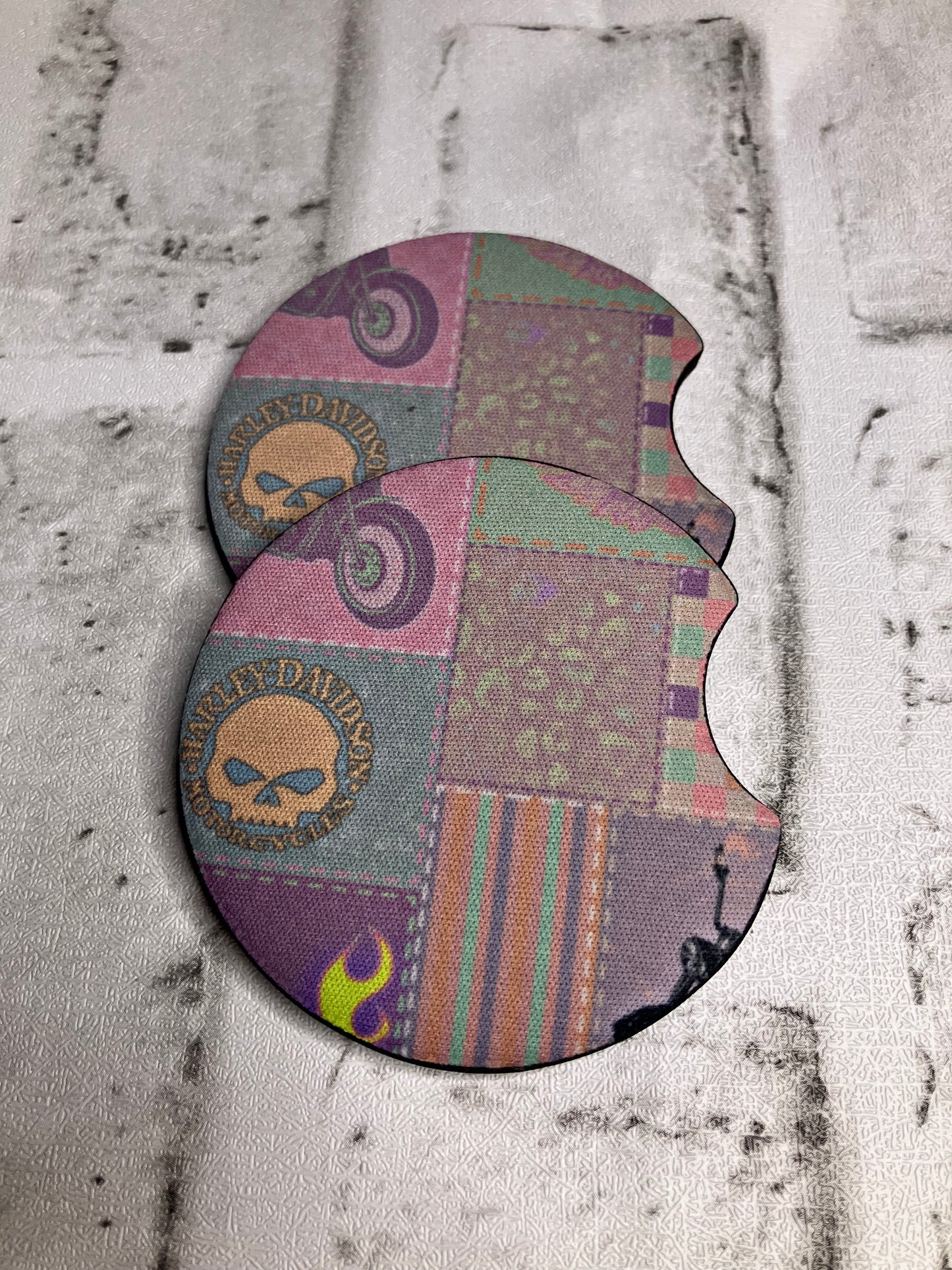 Pastel motorcycle car coasters