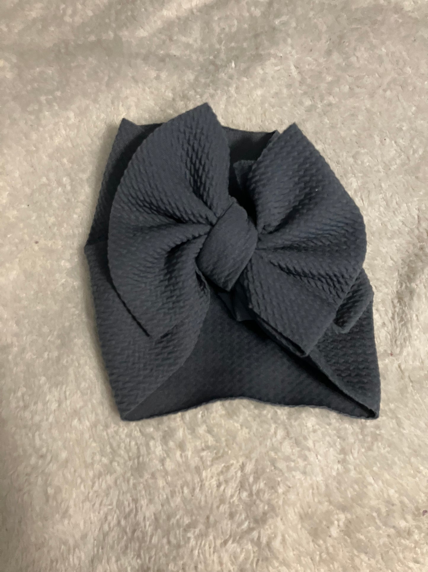 Charcoal newborn bow wrap