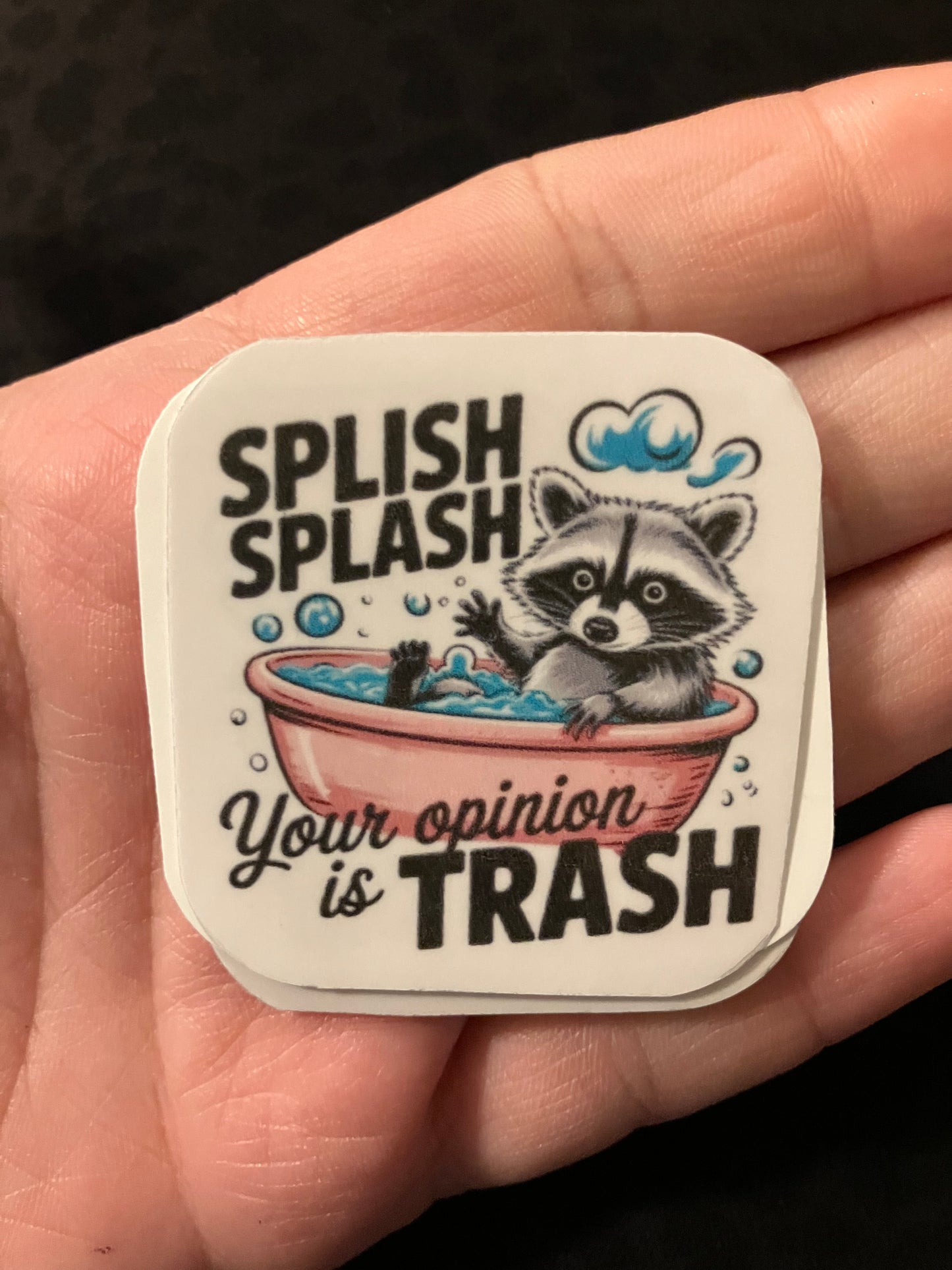 Splish splash your opinion is trash stickers
