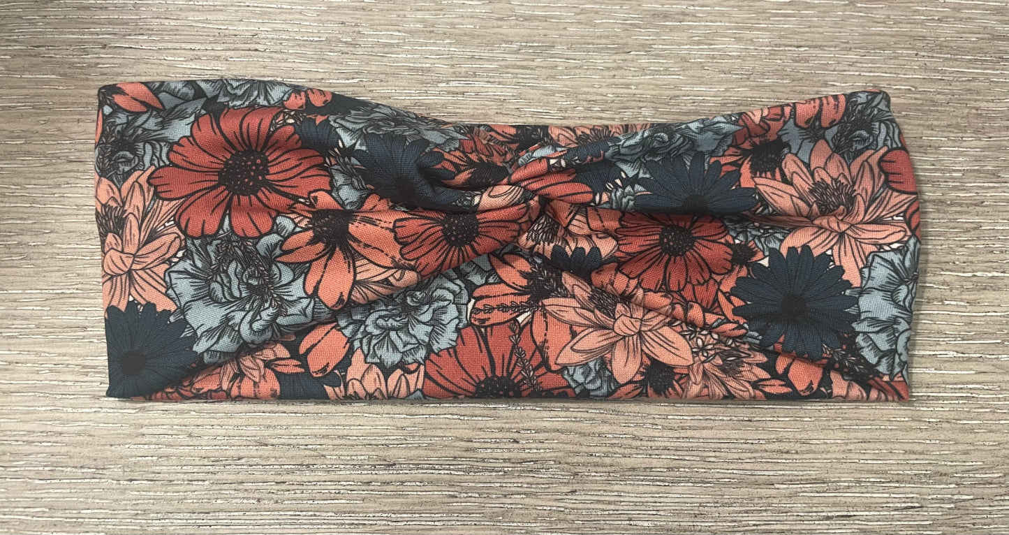 Fall floral headbands adult