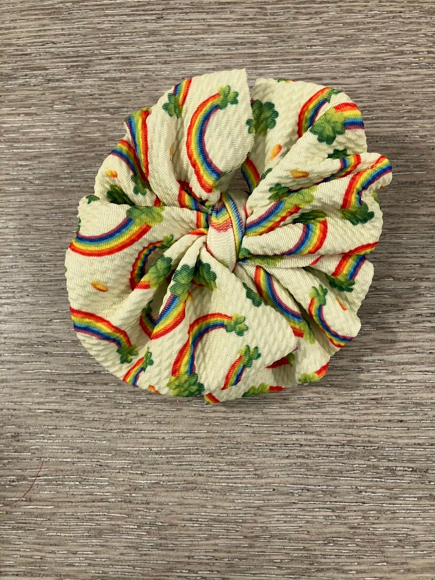 Rainbow clover clip bows