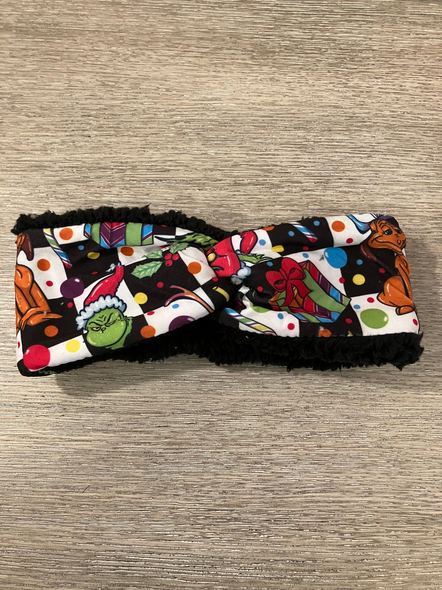 Mean guy checkered adult ear warmers